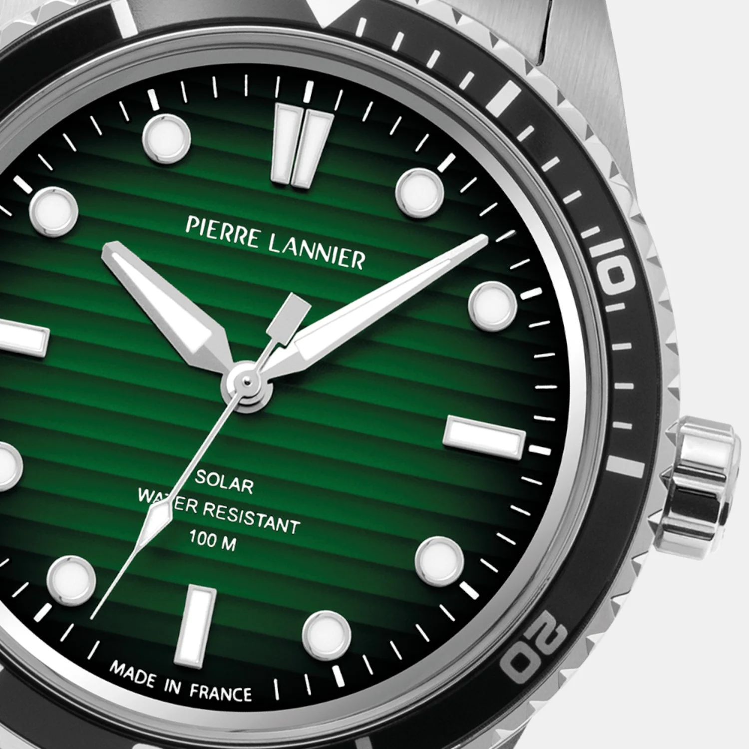 Inti Men Solar Green Dial Analog Stainless Steel Watch 244H171 - Image 2