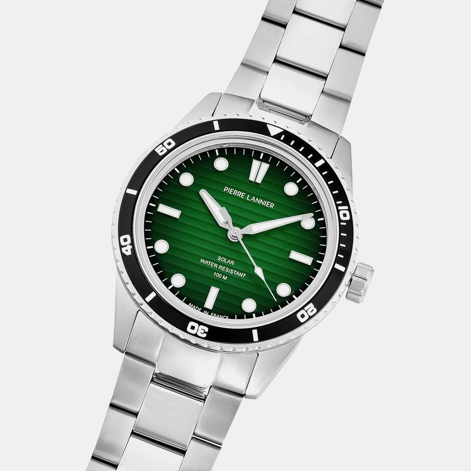 Inti Men Solar Green Dial Analog Stainless Steel Watch 244H171 - Image 5
