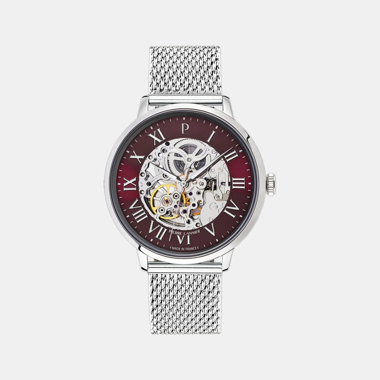 Automatic Men Automatic Burgundy Dial Analog Stainless Steel Watch 323D151 - Image 2