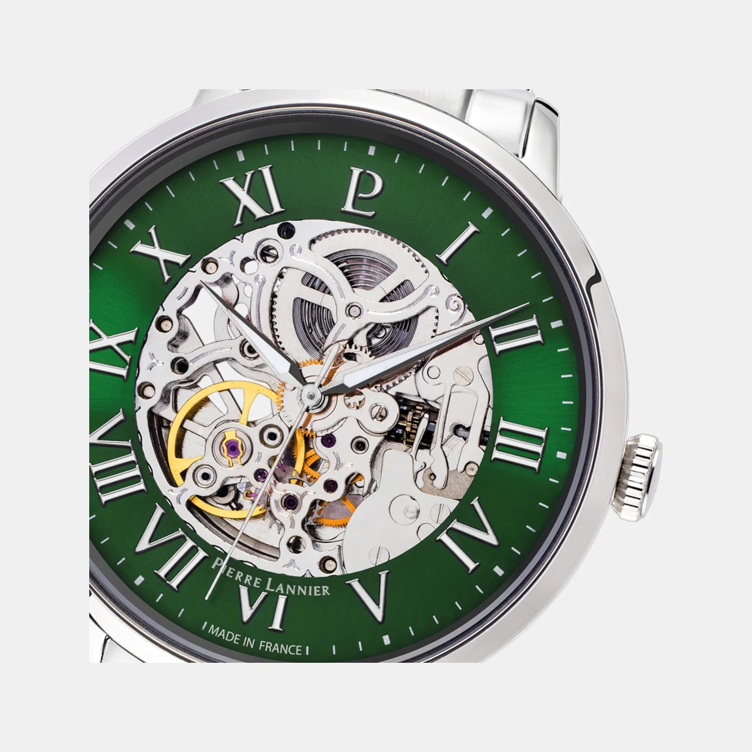 Men Automatic Green Dial Analog Stainless Steel Watch 317B171 - Image 4
