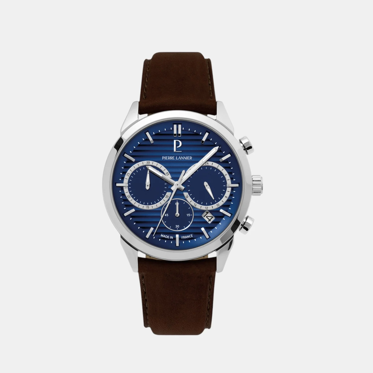 Monarck Men Quartz Blue Dial Chronograph Leather Watch 232G164 - Image 2
