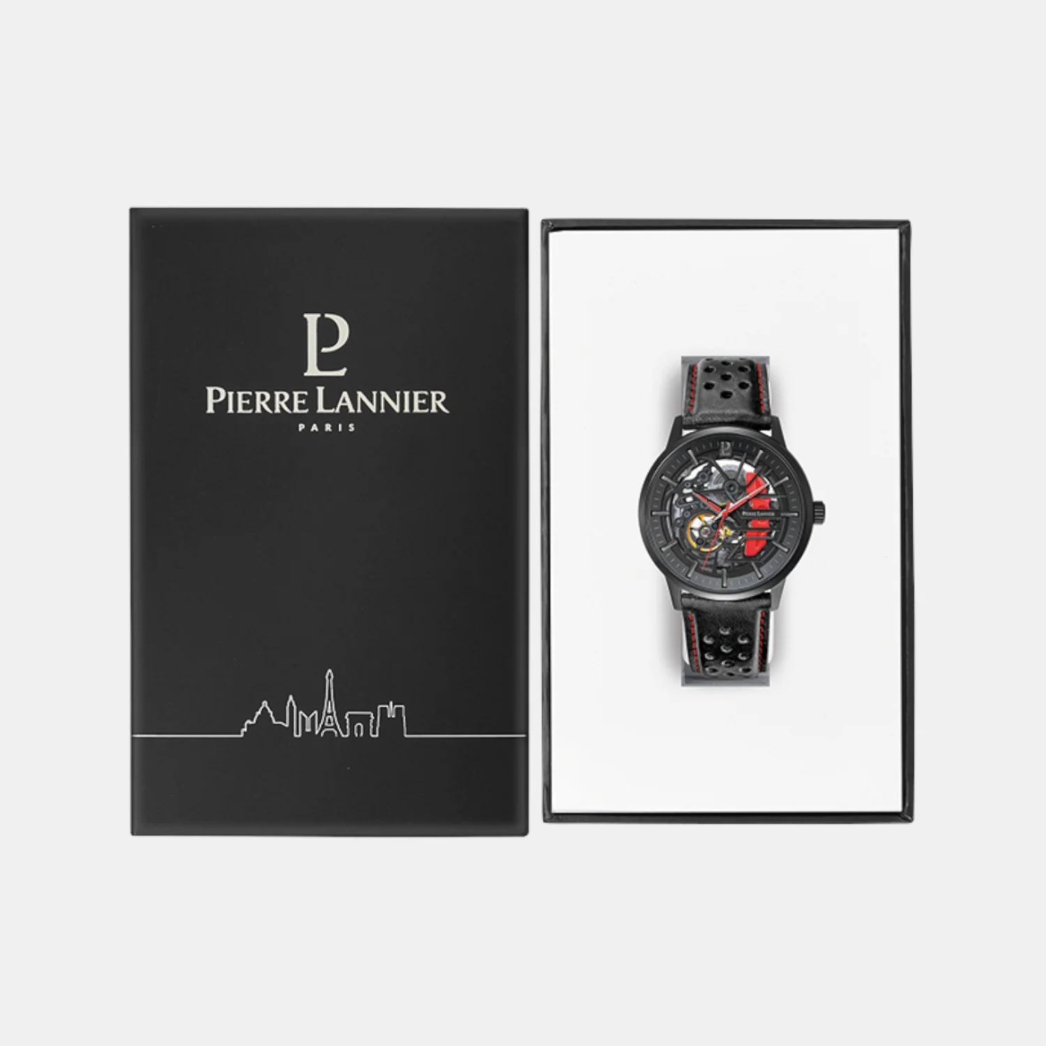 Paddock Men Automatic Black Dial Analog Leather Watch 338A433 - Image 5