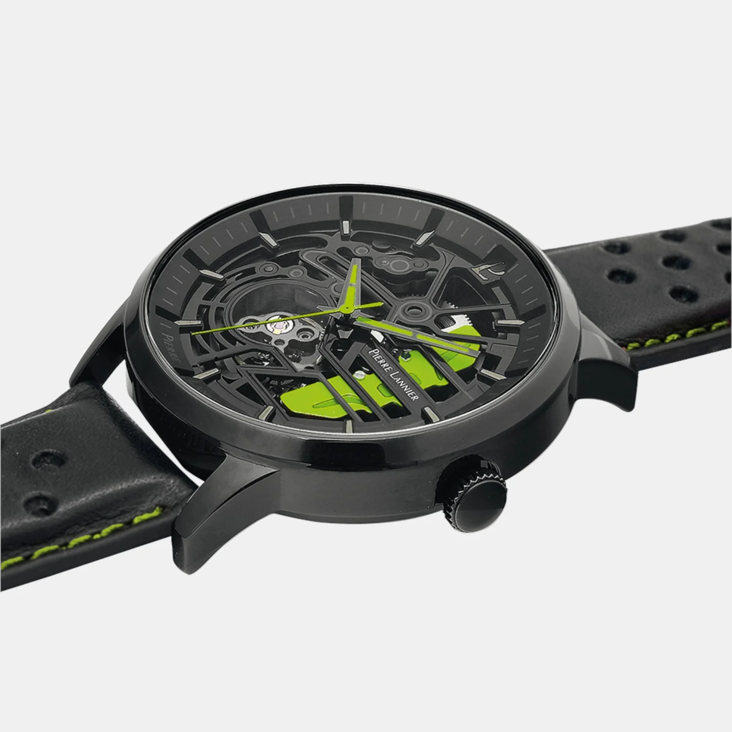 Paddock Men Automatic Black Dial Analog Leather Watch 341A477 - Image 3