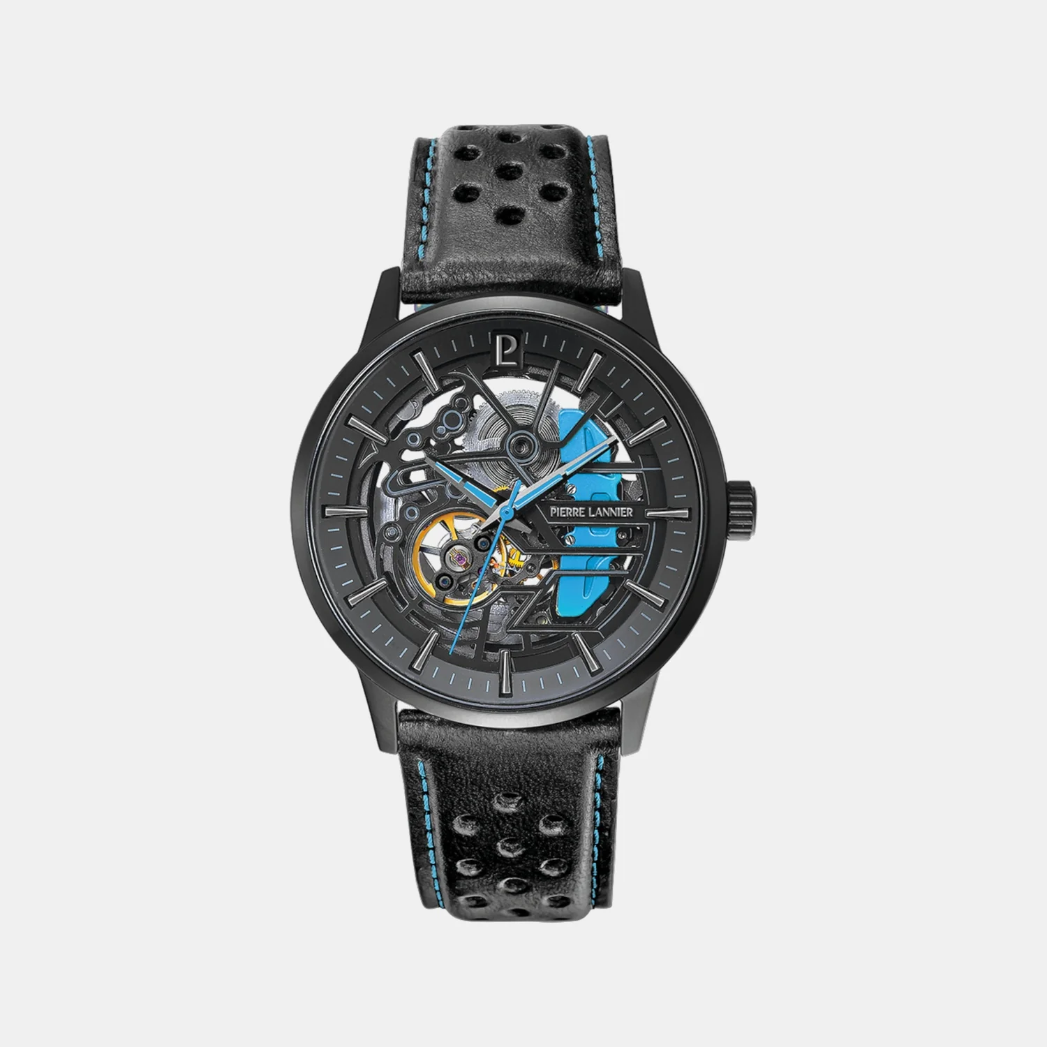 Paddock Men Automatic Black Dial Analog Leather Watch 345A466 - Image 2
