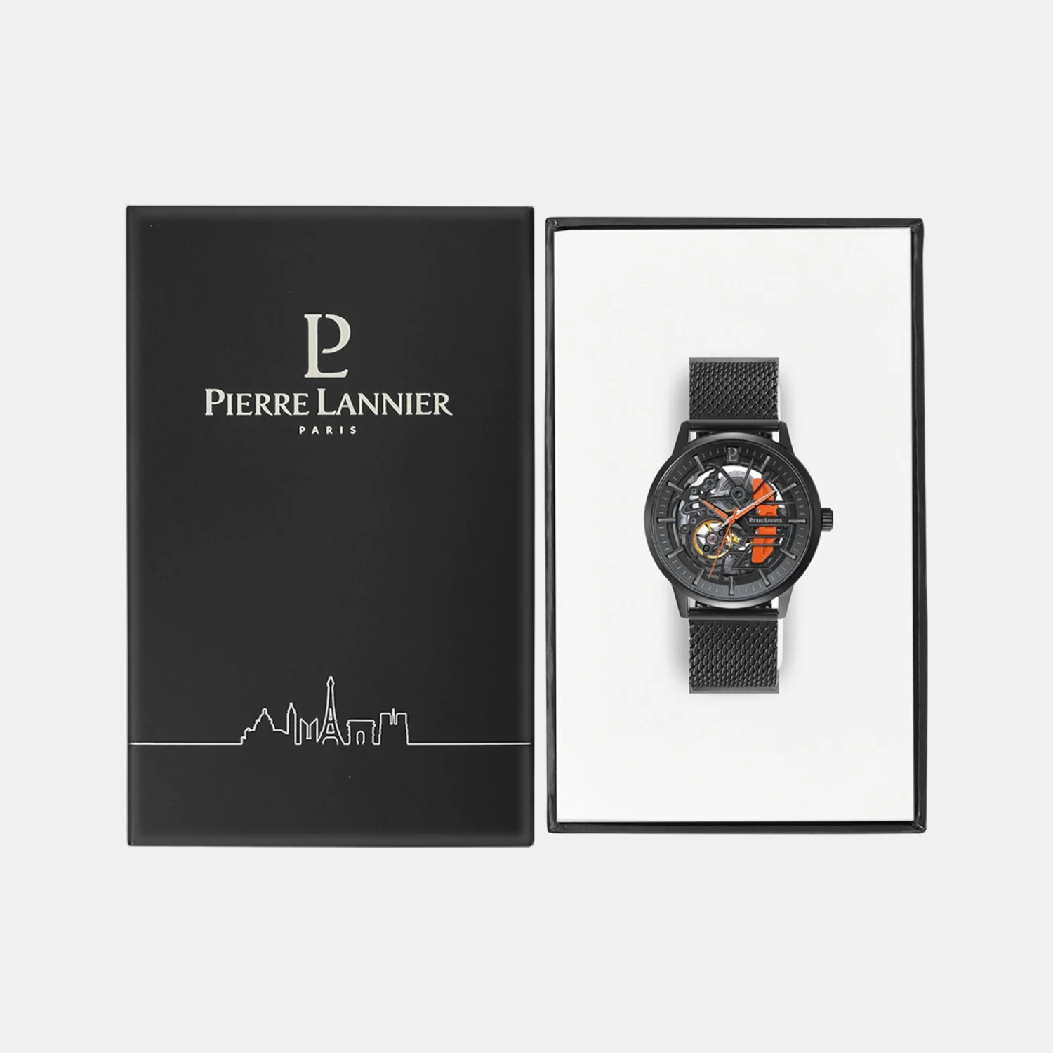 Paddock Men Automatic Black Dial Analog Mesh Watch 338A459 - Image 6