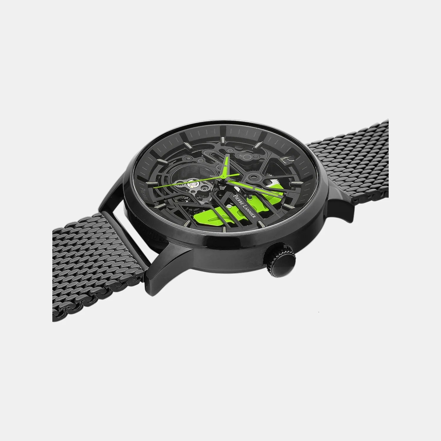 Paddock Men Automatic Black Dial Analog Mesh Watch 338A469 - Image 3