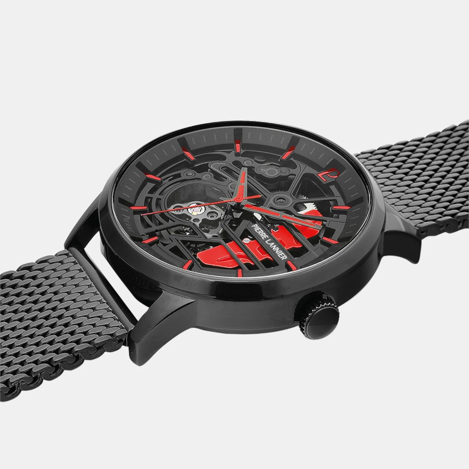 Paddock Men Automatic Black Dial Analog Mesh Watch 345A459 - Image 4