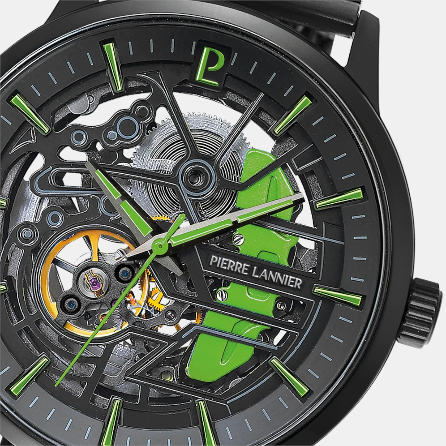Paddock Men Automatic Black Dial Analog Mesh Watch 345A479 - Image 3