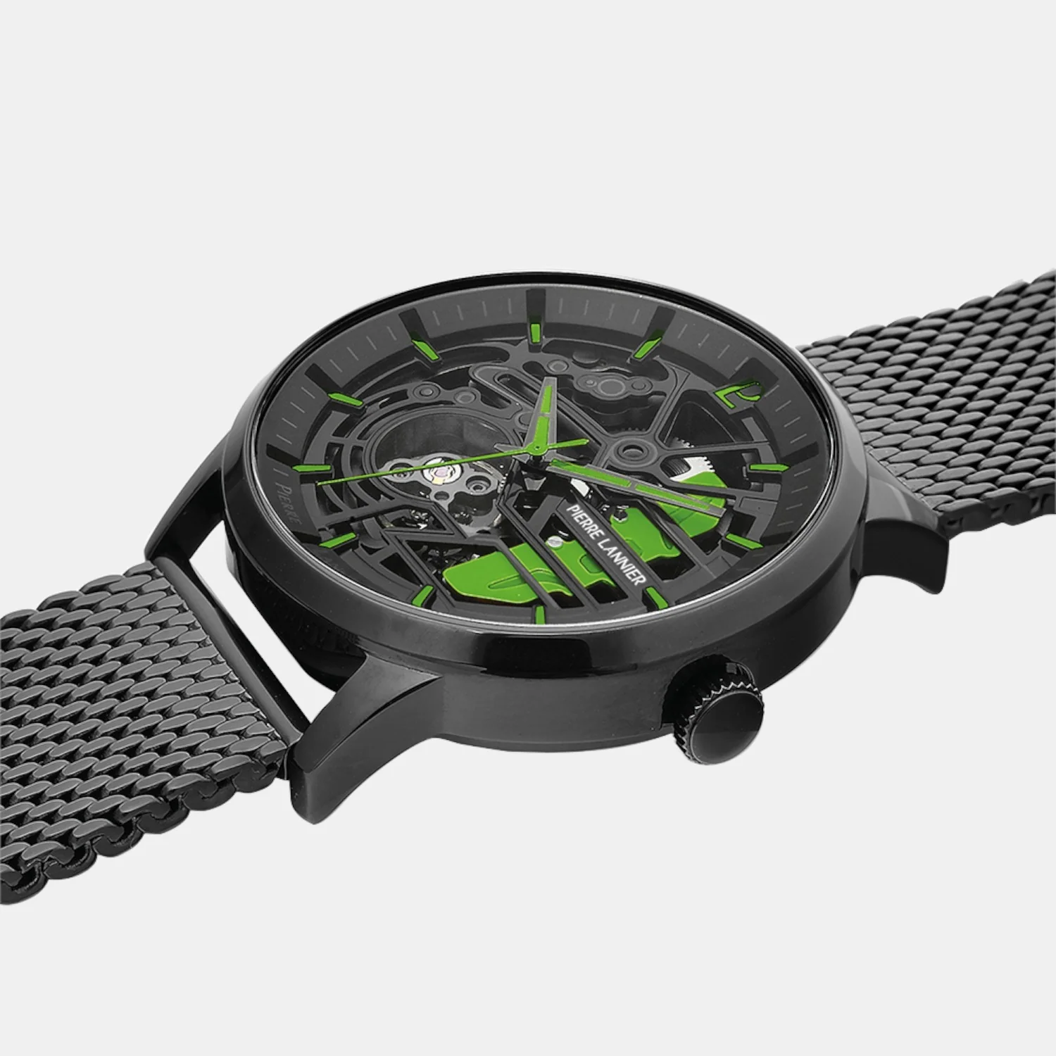 Paddock Men Automatic Black Dial Analog Mesh Watch 345A479 - Image 4