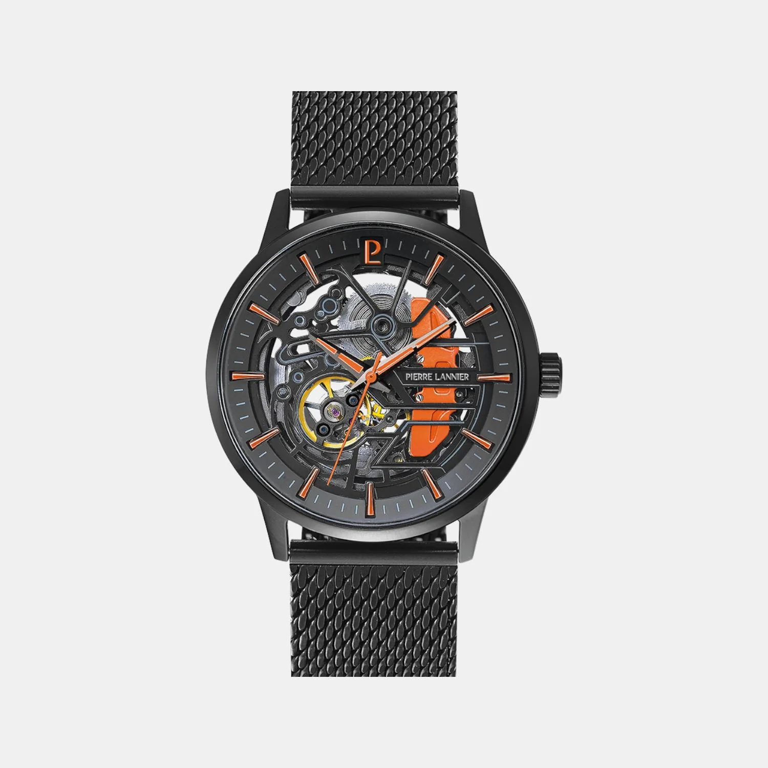 Paddock Men Automatic Black Dial Analog Mesh Watch 345A499