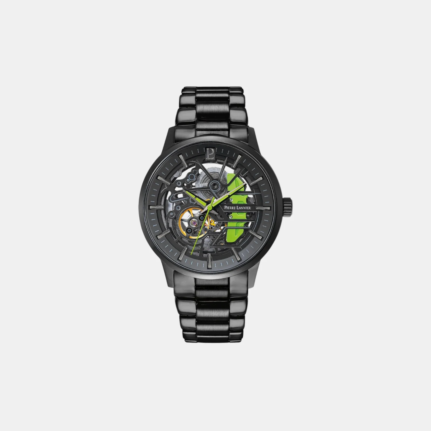 Paddock Men Automatic Black Dial Analog Stainless Steel Watch 344A479 - Image 2