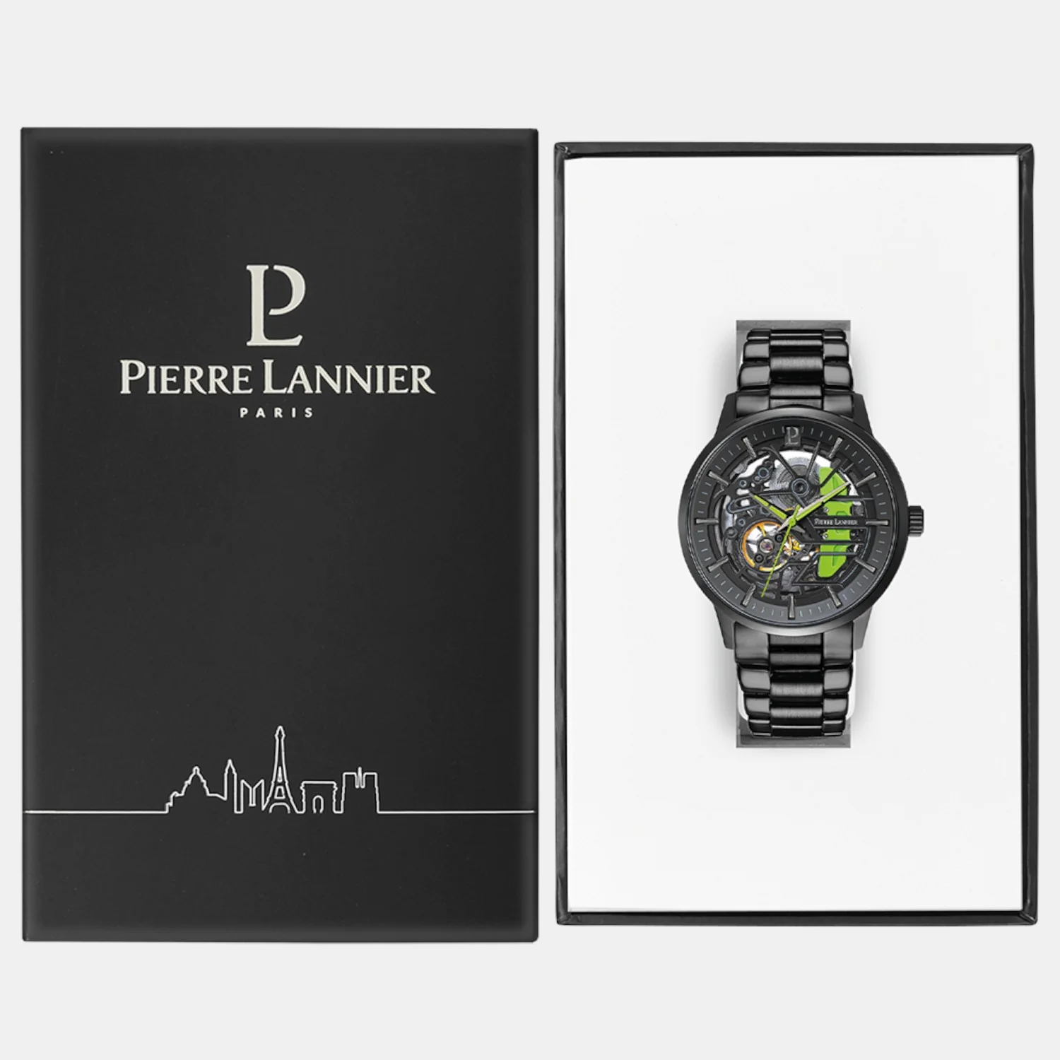 Paddock Men Automatic Black Dial Analog Stainless Steel Watch 344A479 - Image 3