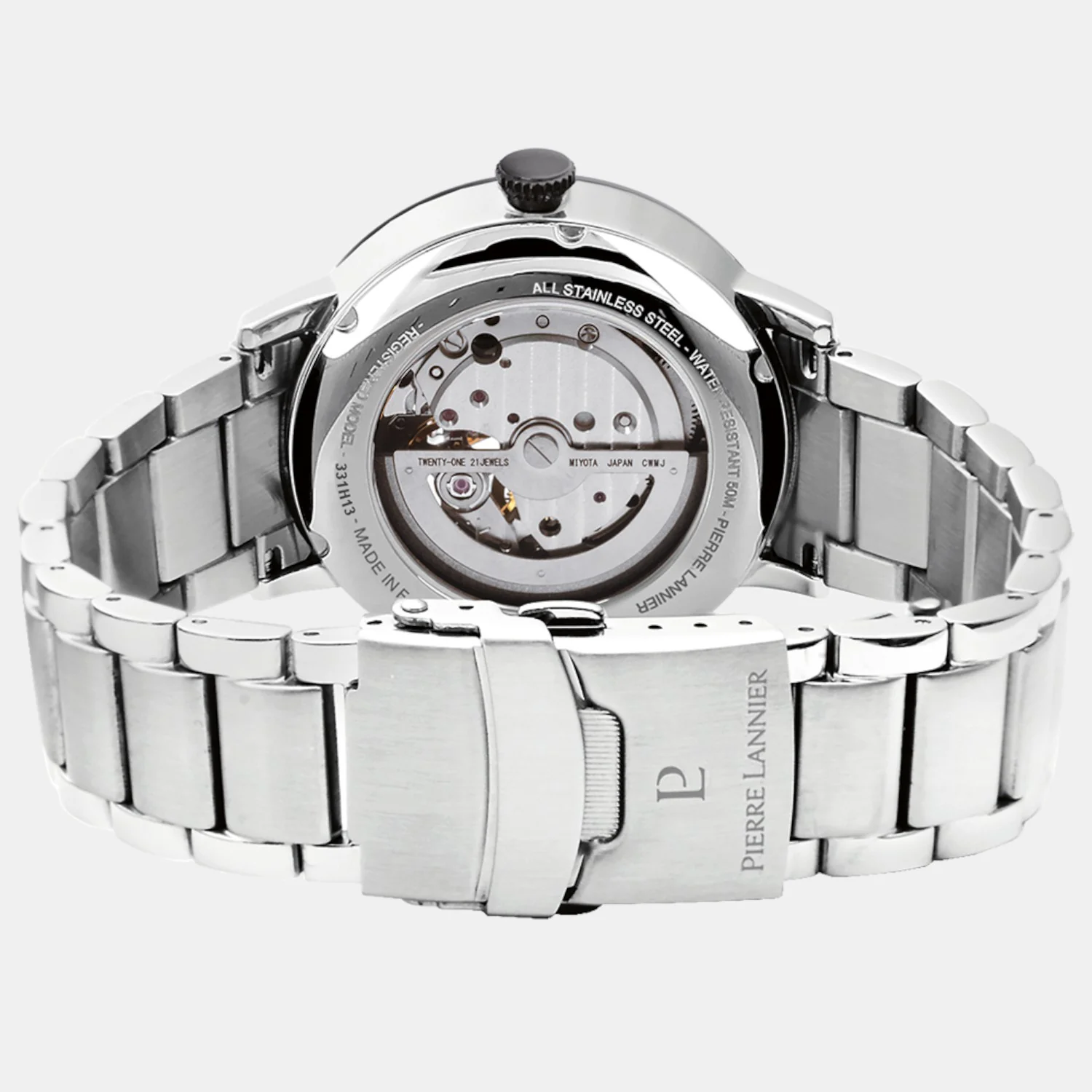 Trio Men Automatic Black Dial Analog Stainless Steel Watch 331H131 - Image 4