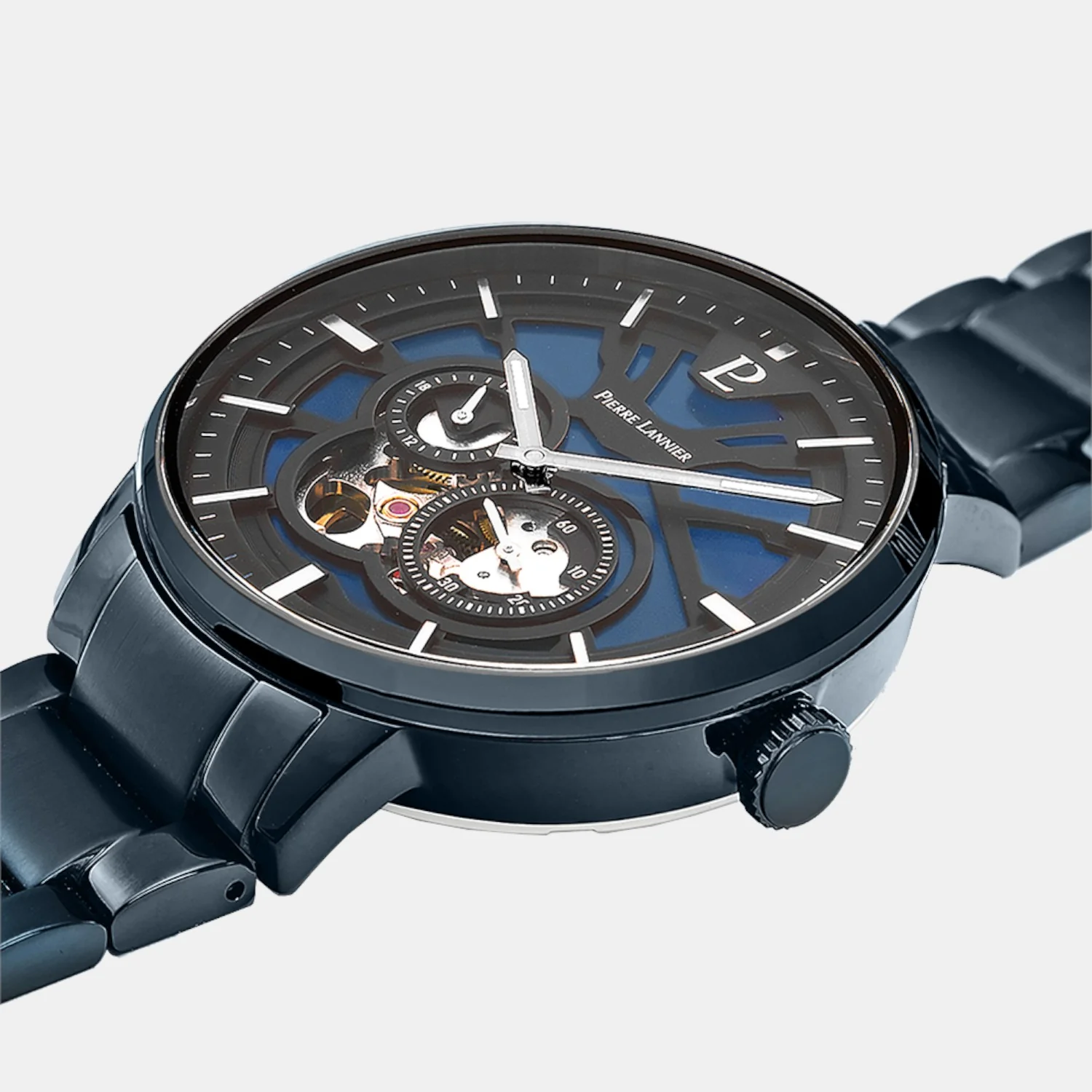 Trio Men Automatic Blue Dial Analog Stainless Steel Watch 333D469 - Image 3