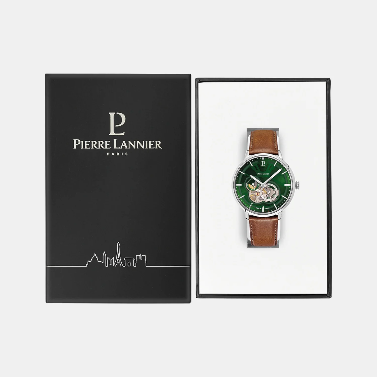 Trio Men Automatic Green Dial Analog Leather Watch 334B174 - Image 6