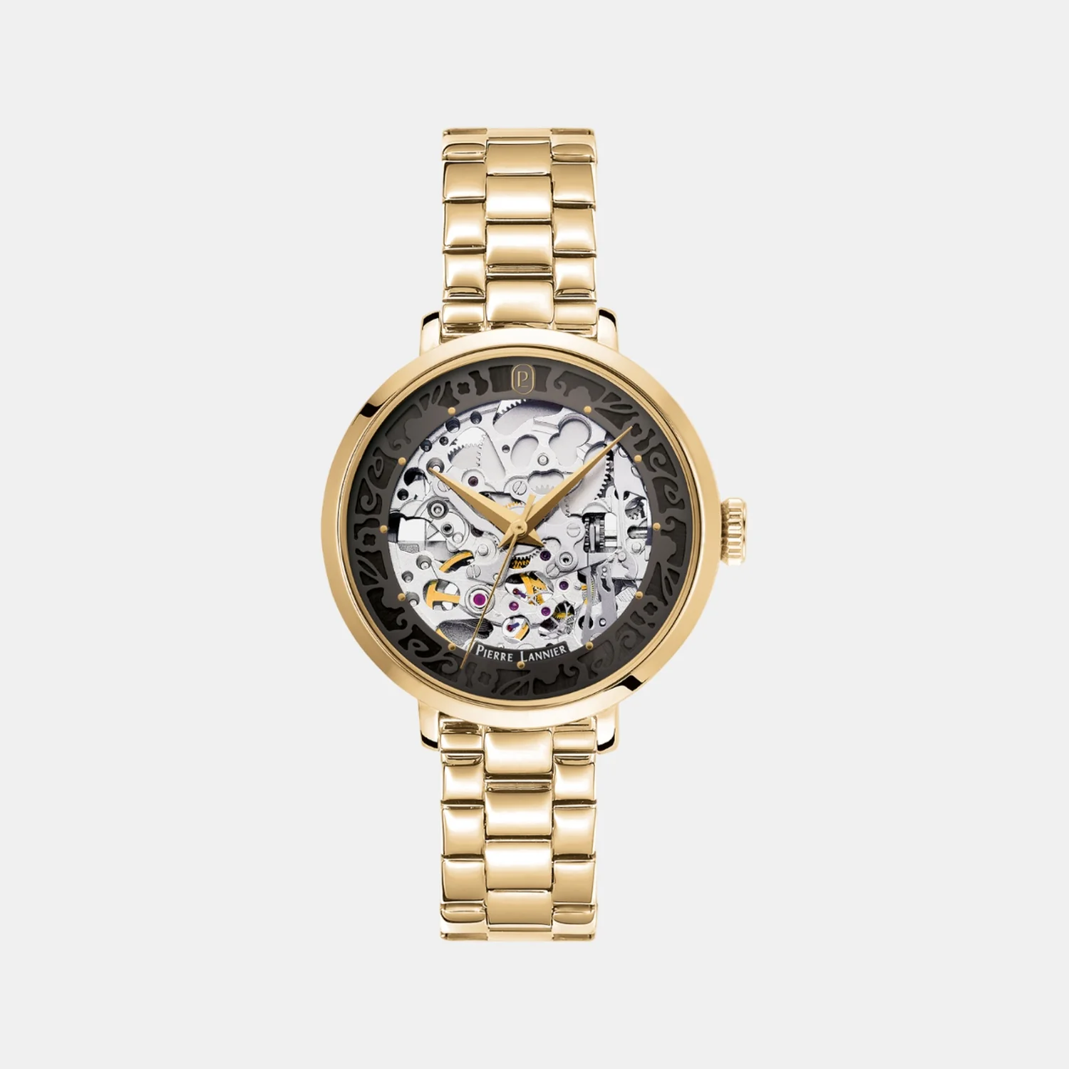 Women Automatic Grey Dial Analog Stainless Steel Watch 142G532