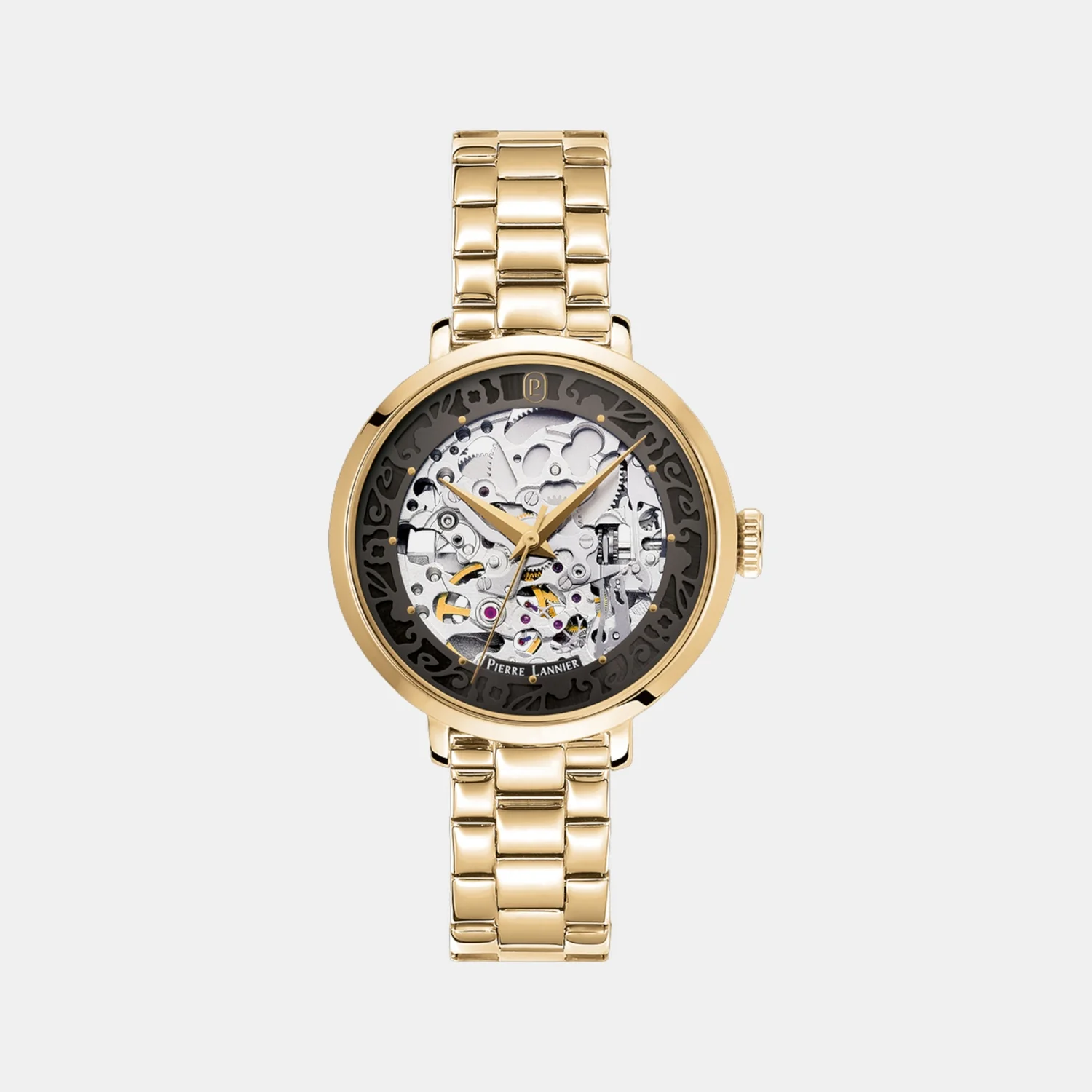 Women Automatic Grey Dial Analog Stainless Steel Watch 142G532 - Image 2