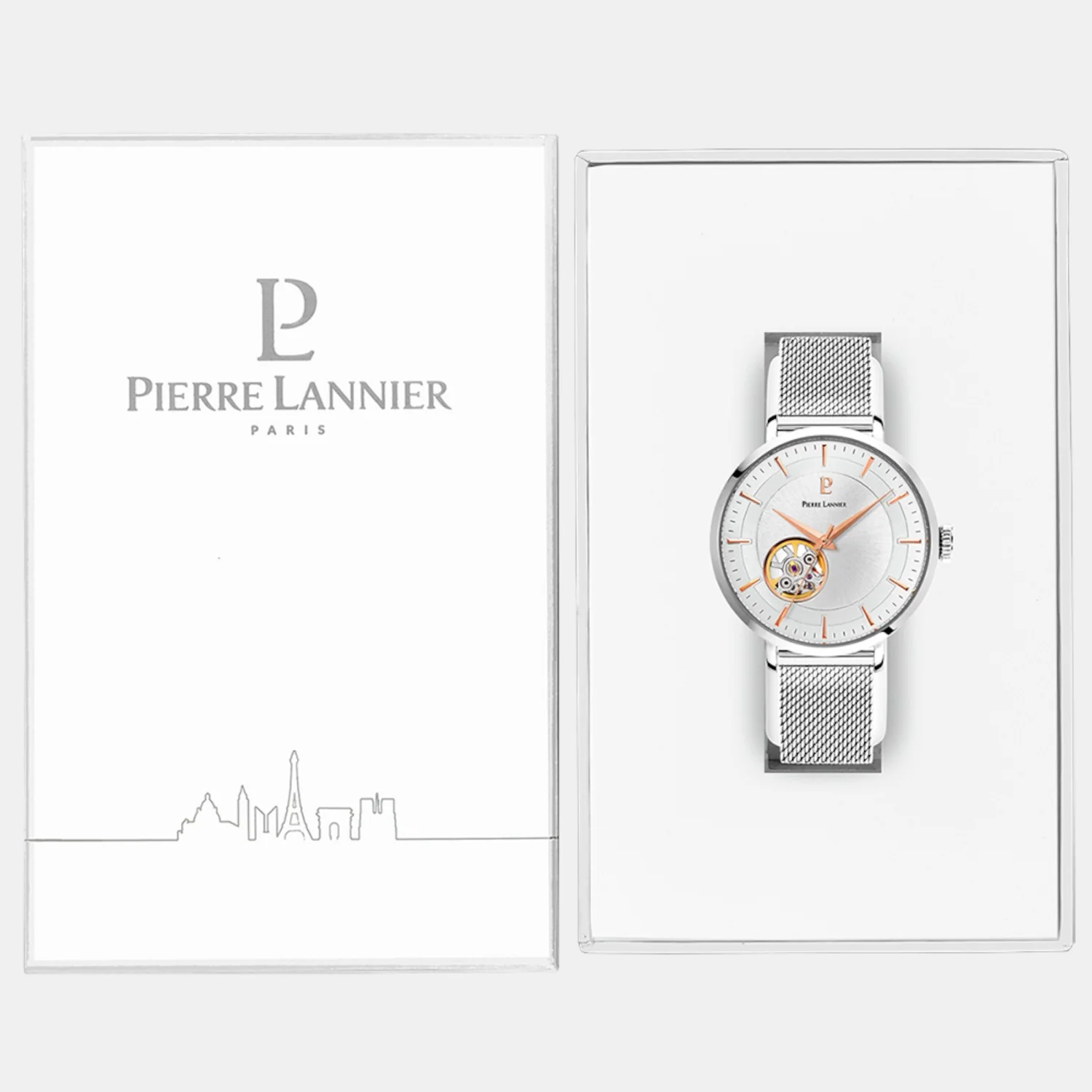 Women Automatic Silver Dial Analog Mesh Watch 306F628 - Image 5