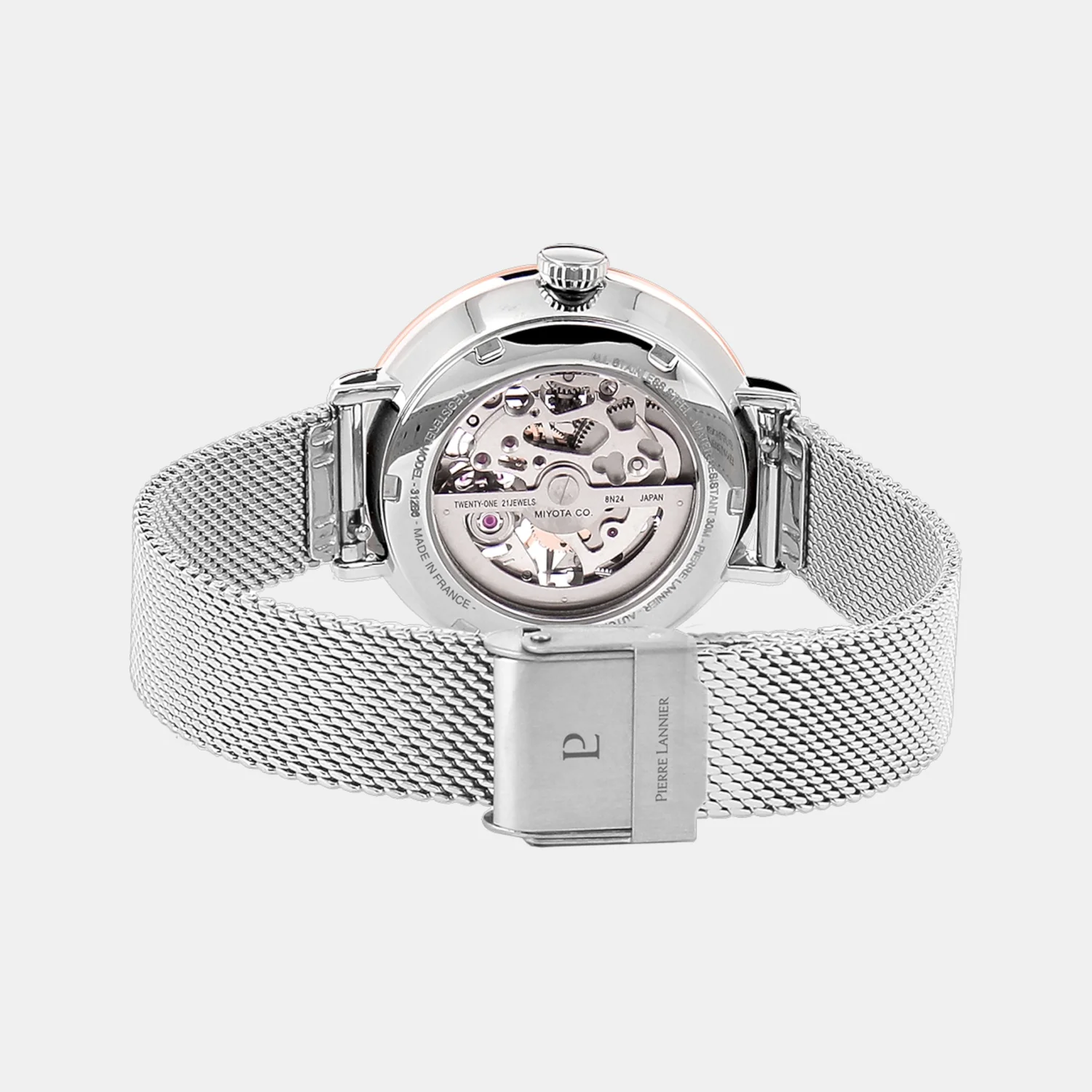 Women Automatic Silver Dial Analog Mesh Watch 312B628 - Image 5