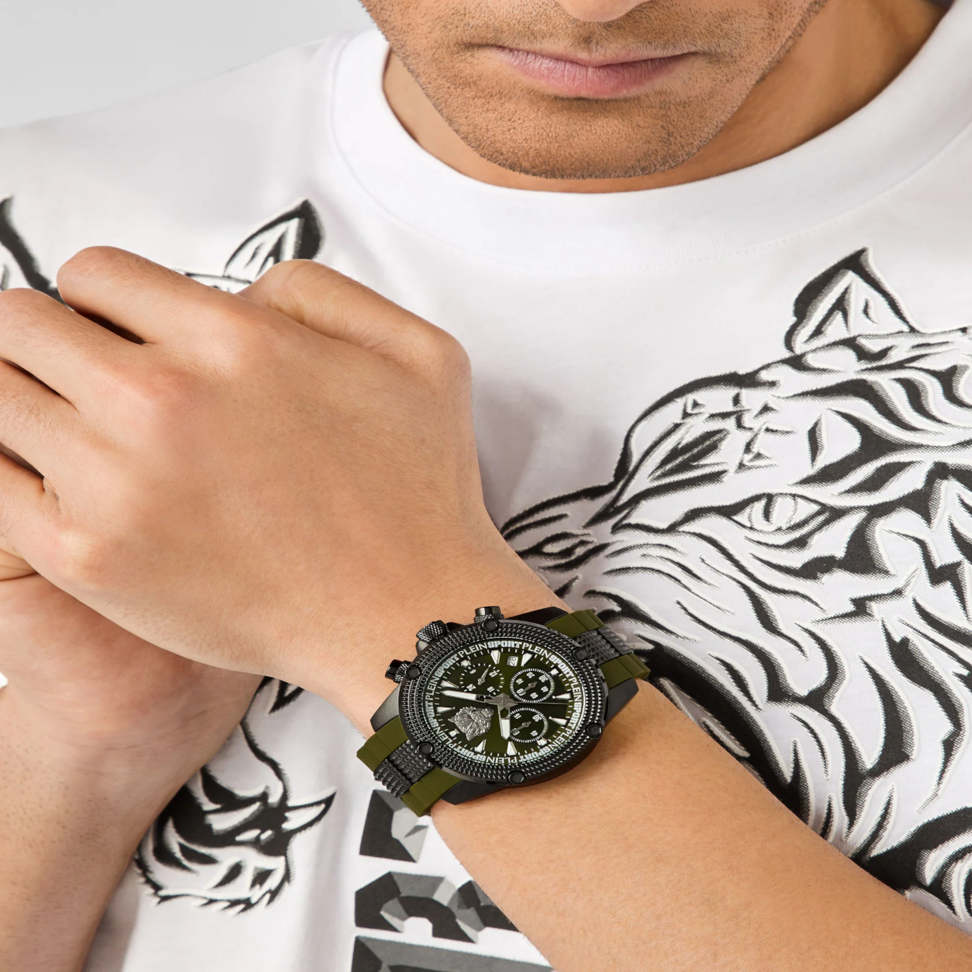 Hurricane Men Quartz Green Dial Chronograph Silicone Watch PSDBA0223 - Image 4