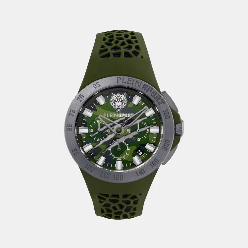 Thunderstorm Men Quartz Green Dial Chronograph Silicone Watch PSABA0323