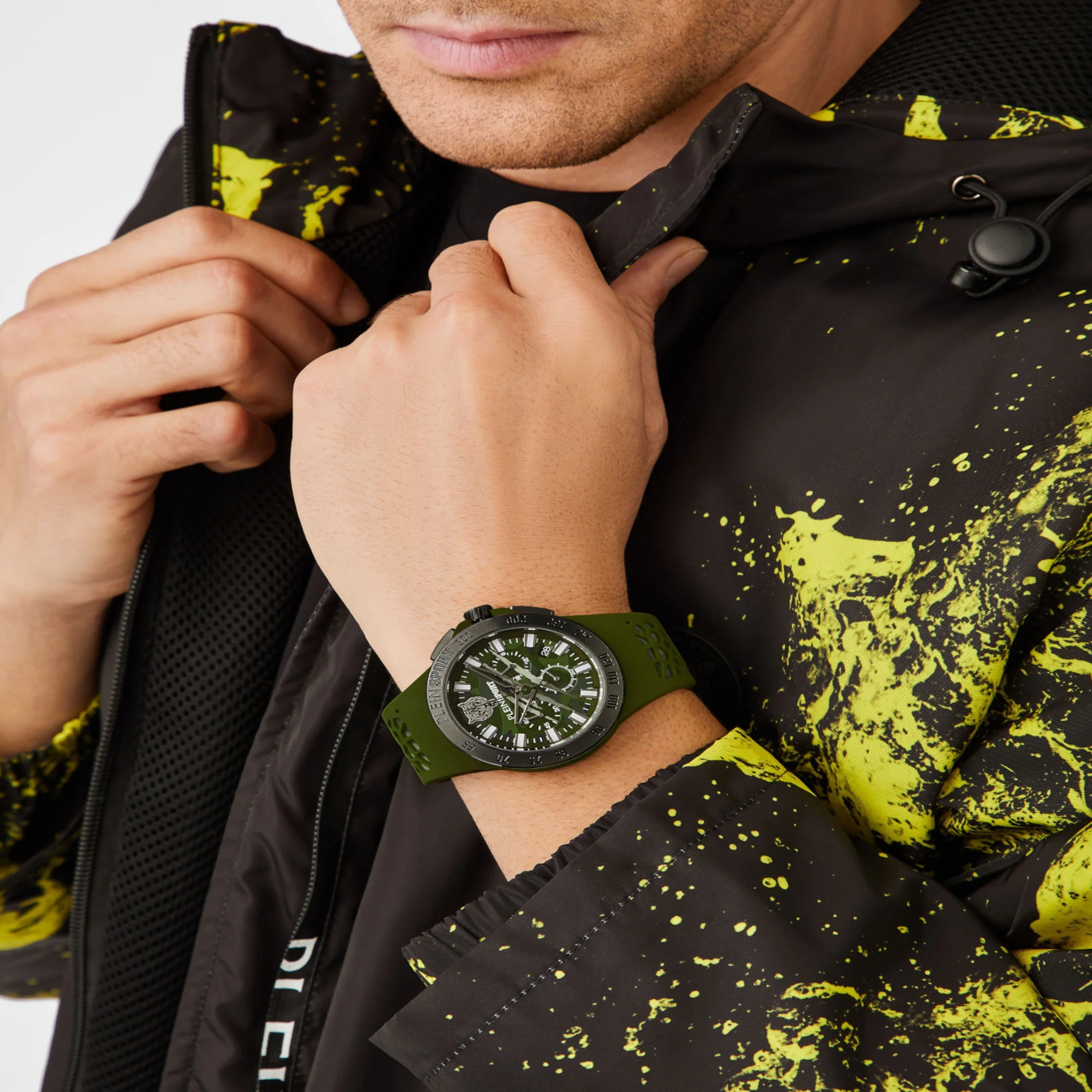 Thunderstorm Men Quartz Green Dial Chronograph Silicone Watch PSABA0323 - Image 4