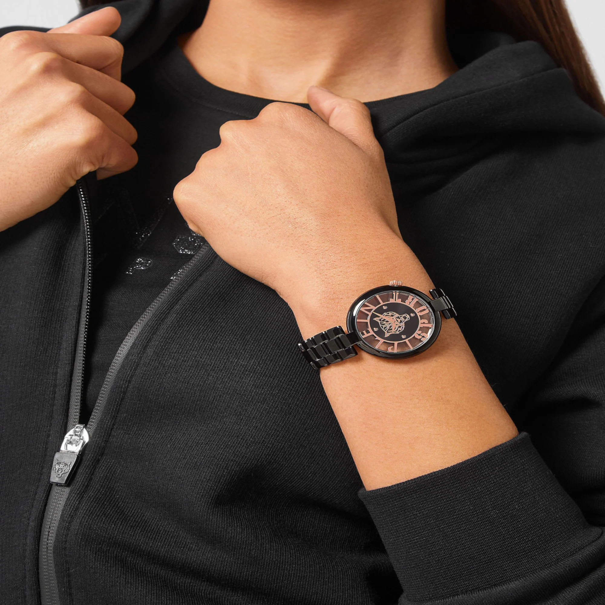 Tiger Luxe Women Quartz Black Dial Analog Stainless Steel Watch PSMBA0523 - Image 4