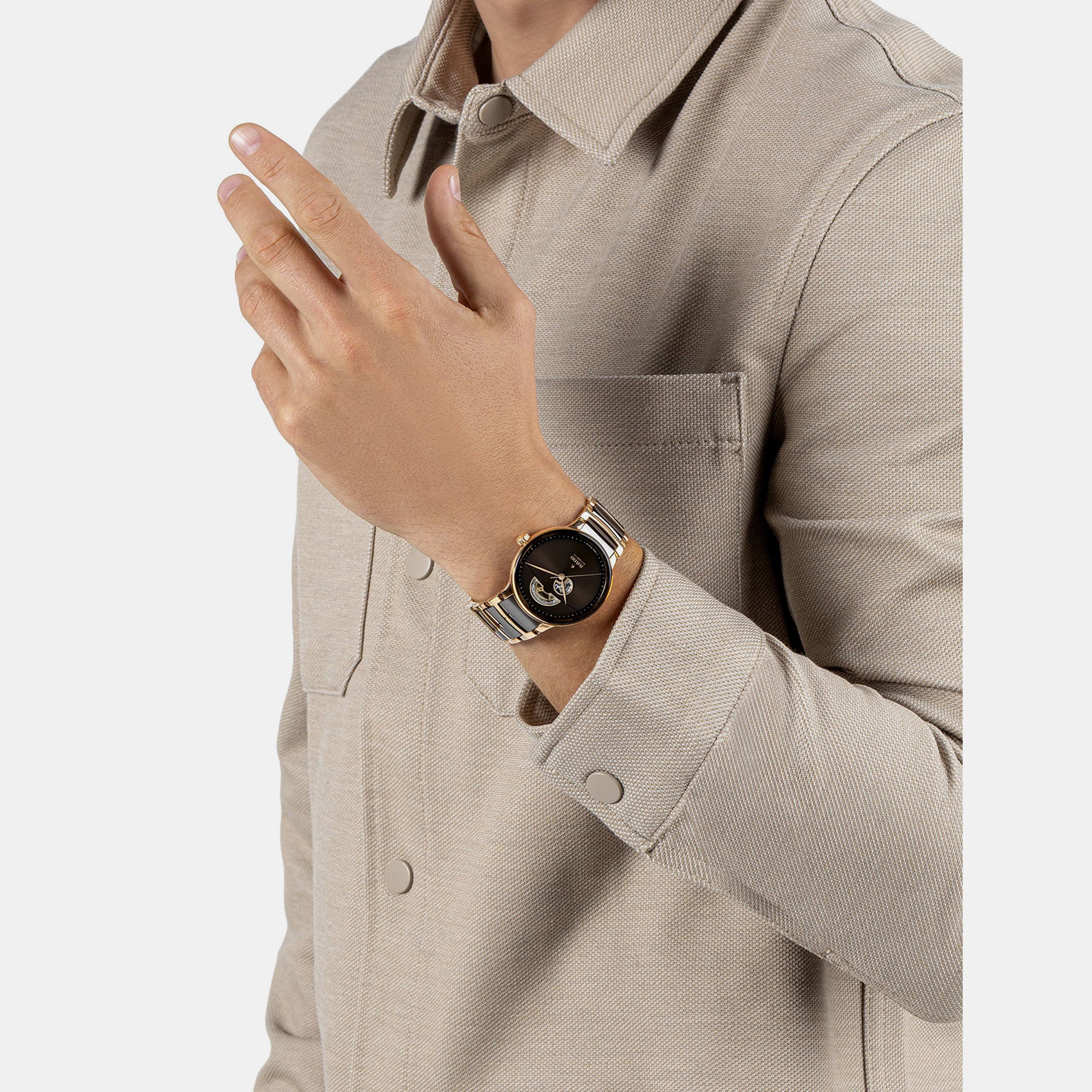 Centrix Men Automatic Brown Dial Analog Ceramic Watch R30013302 - Image 5