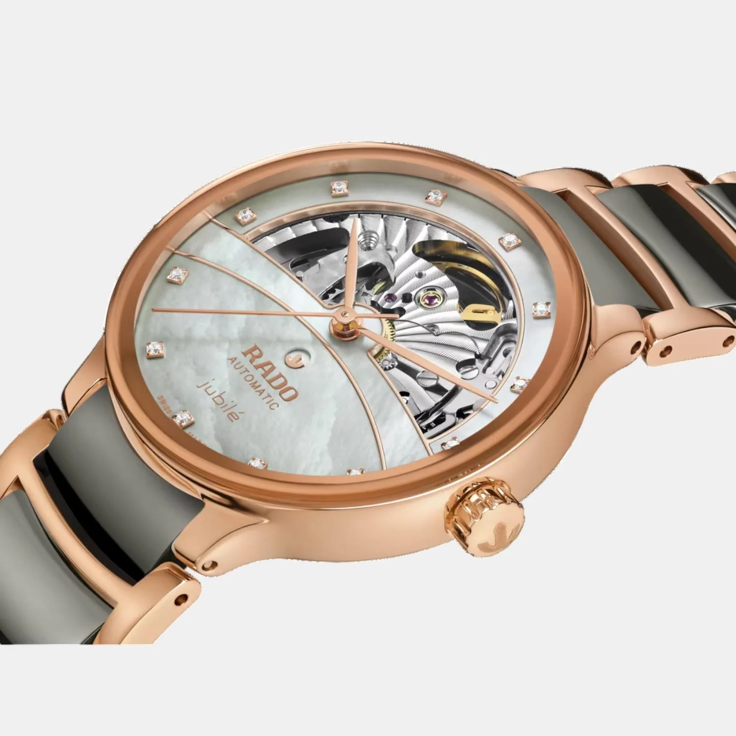 Centrix Women Automatic Silver & Rose Gold Dial Analog Ceramic Watch R30029912 - Image 3