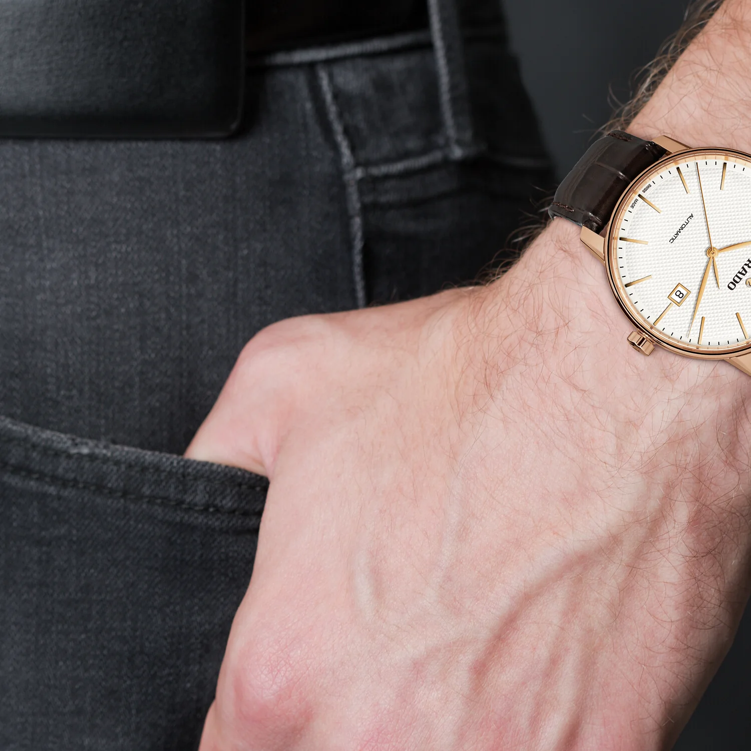 Coupole Men Automatic White Dial Analog Leather Watch R22877025 - Image 5