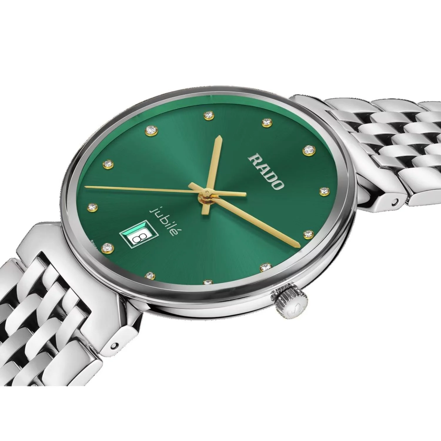 Florence Unisex Quartz Green Dial Analog Stainless Steel Watch R48912773 - Image 3