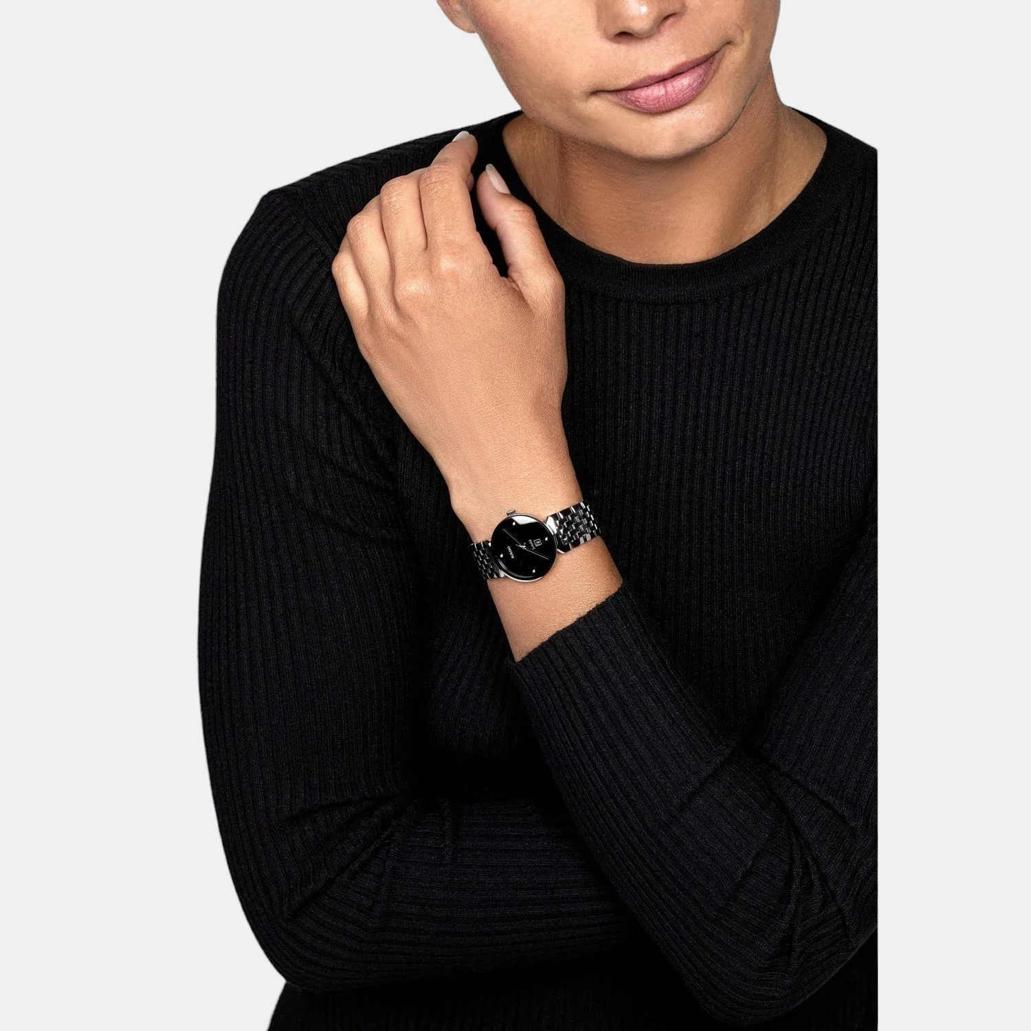 Florence Women Quartz Black Dial Analog Stainless Steel Watch R48913713 - Image 4