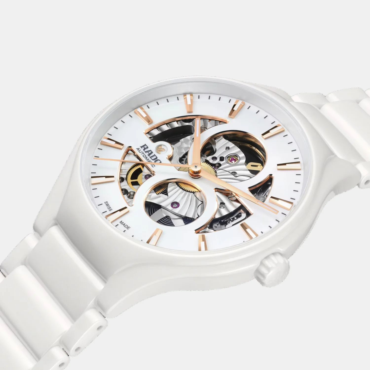 True Round Unisex Automatic White Dial Analog Ceramic Watch R27115012 - Image 2