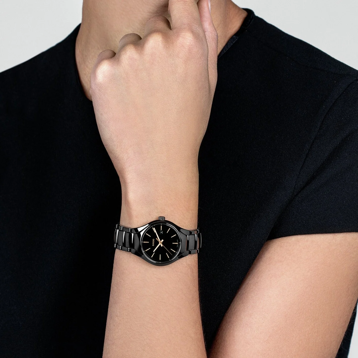 True Round Women Quartz Black Dial Analog Ceramic Watch R27059162 - Image 5