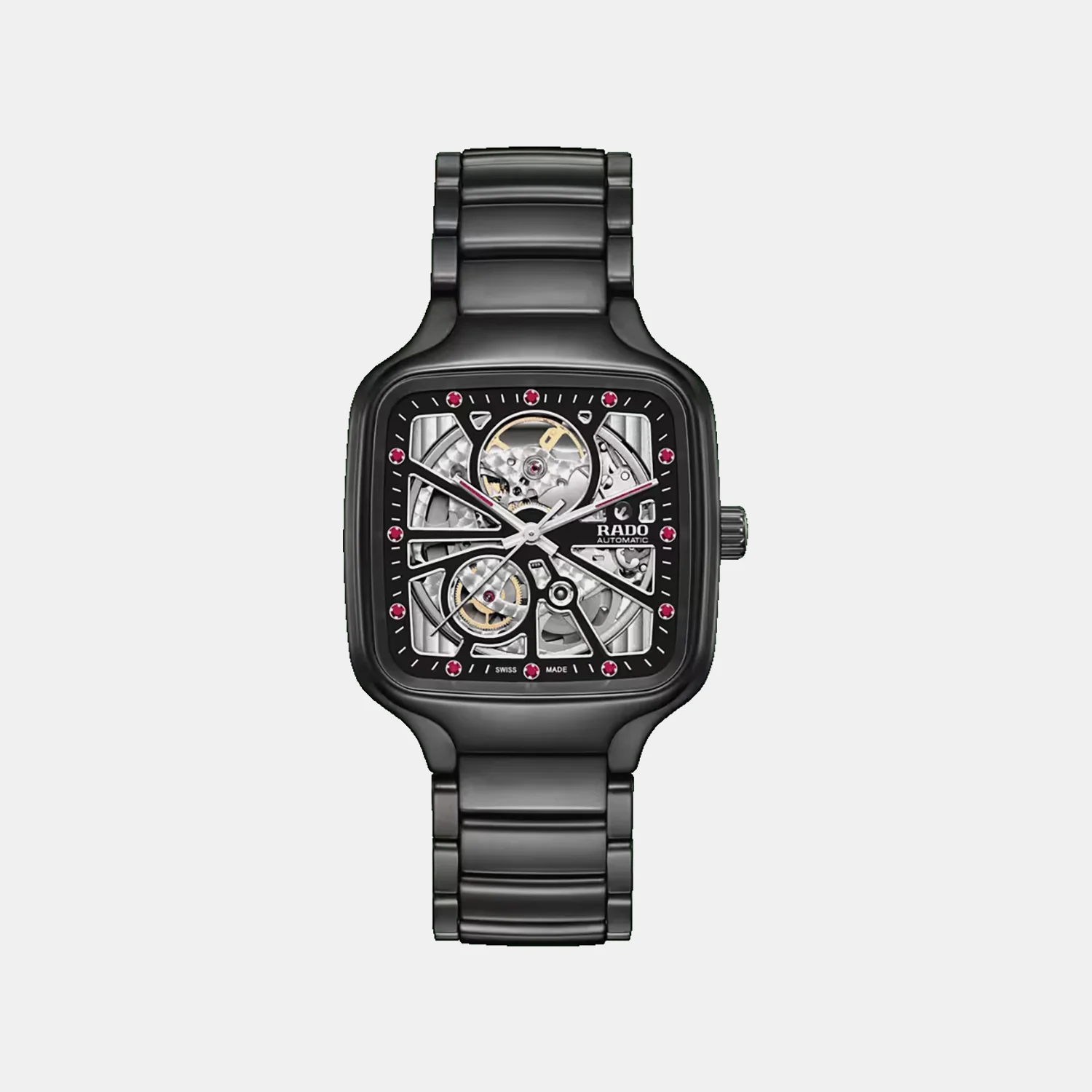 True Square Men Automatic Black Dial Analog Ceramic Watch R27174712
