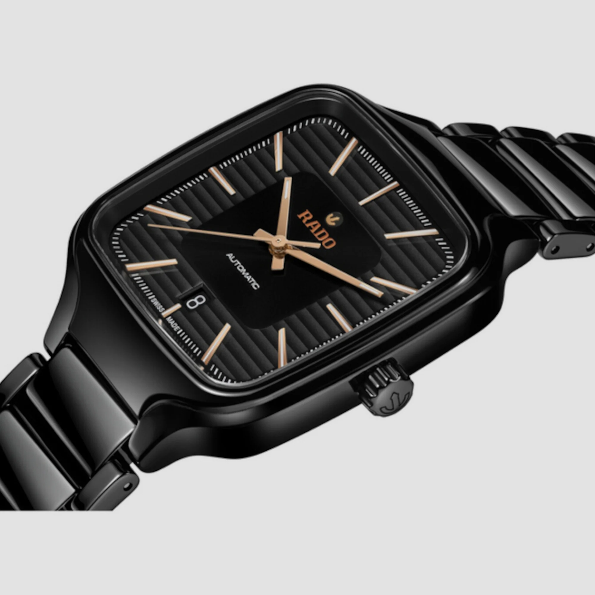 True Square Unisex Automatic Black Dial Analog Ceramic Watch R27078172 - Image 2