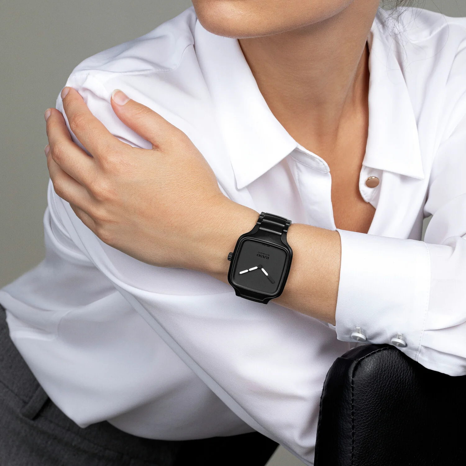 True Square Unisex Automatic Black Dial Analog Titanium Watch R27075152 - Image 4