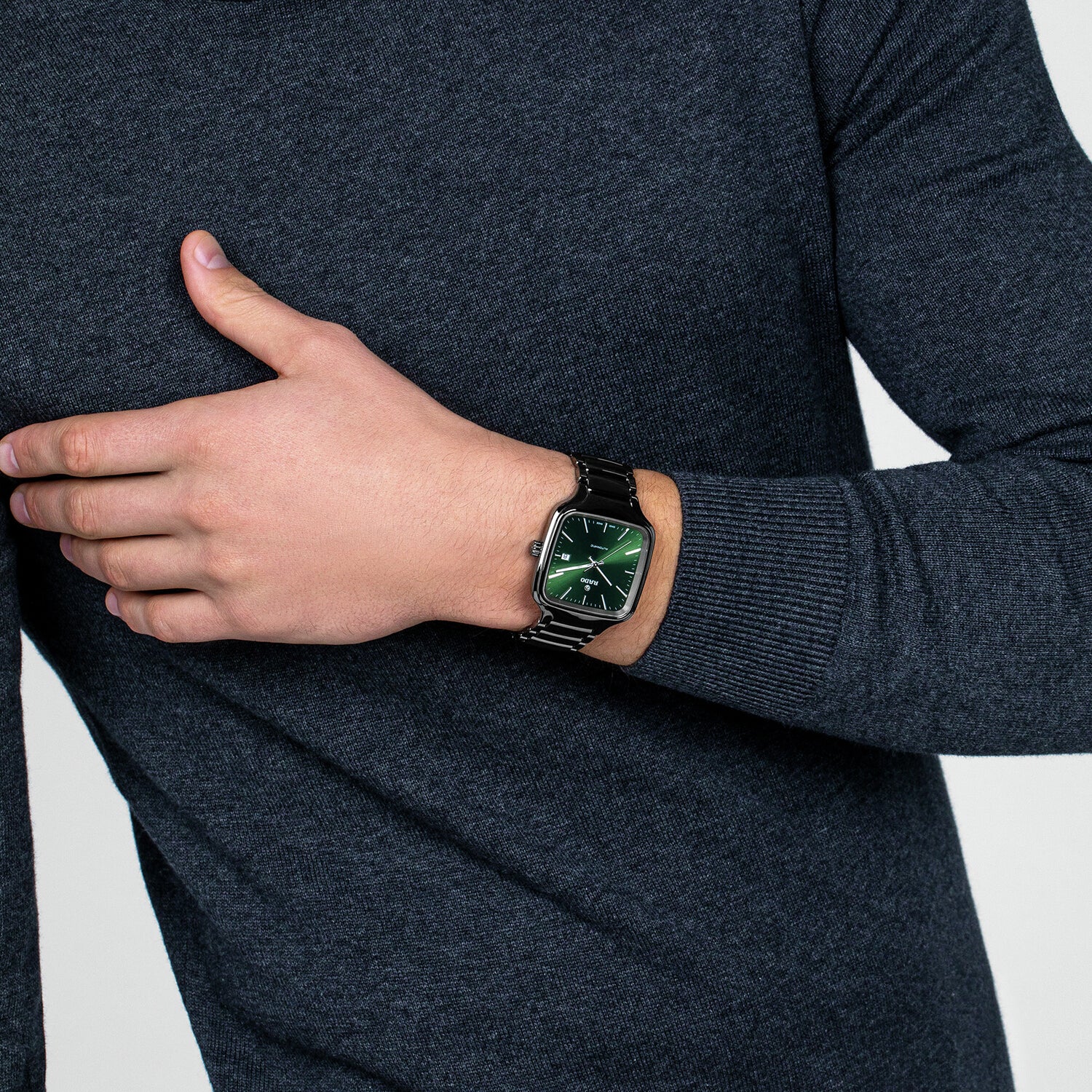 True Square Unisex Automatic Green Dial Analog Ceramic Watch R27077312 - Image 5