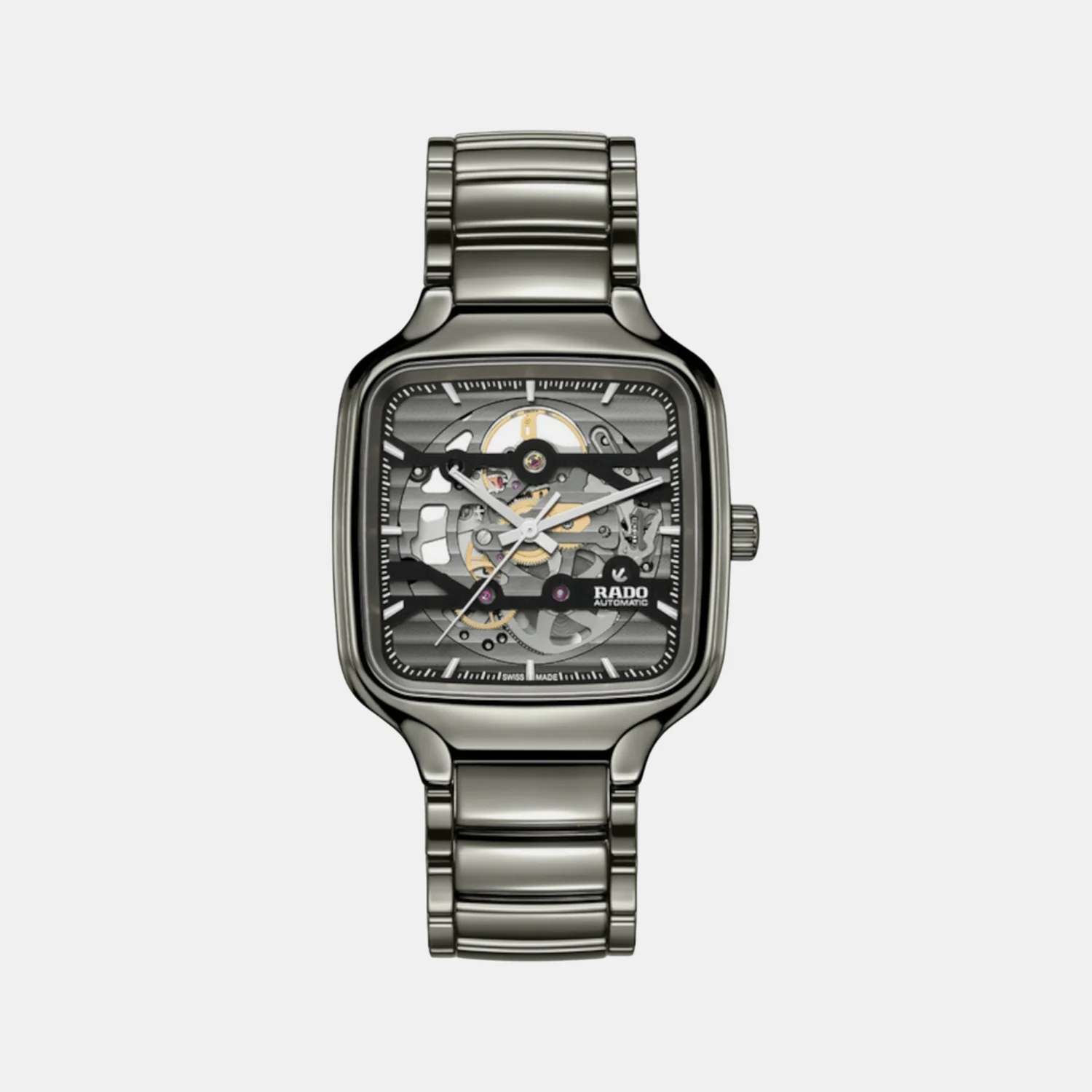 True Square Unisex Automatic Grey Dial Analog Ceramic Watch R27125152