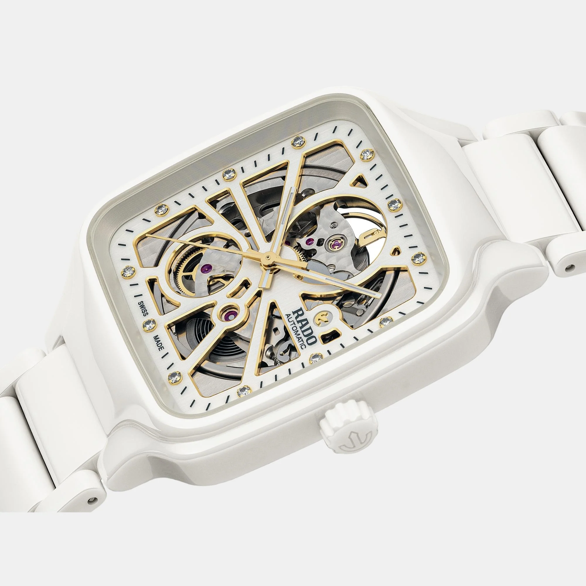 True Square Unisex Automatic White Dial Analog Ceramic Watch R27073702 - Image 2