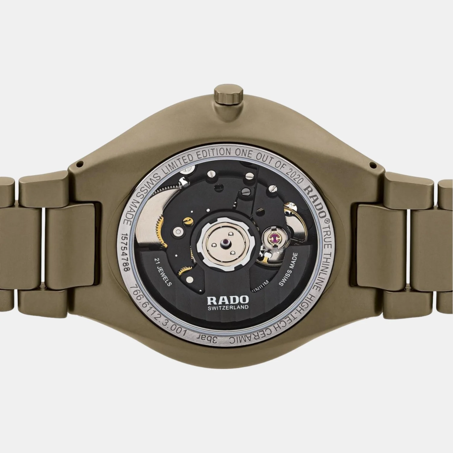 True Thinline Unisex Automatic Olive Green Dial Analog Titanium Watch R27112312 - Image 3