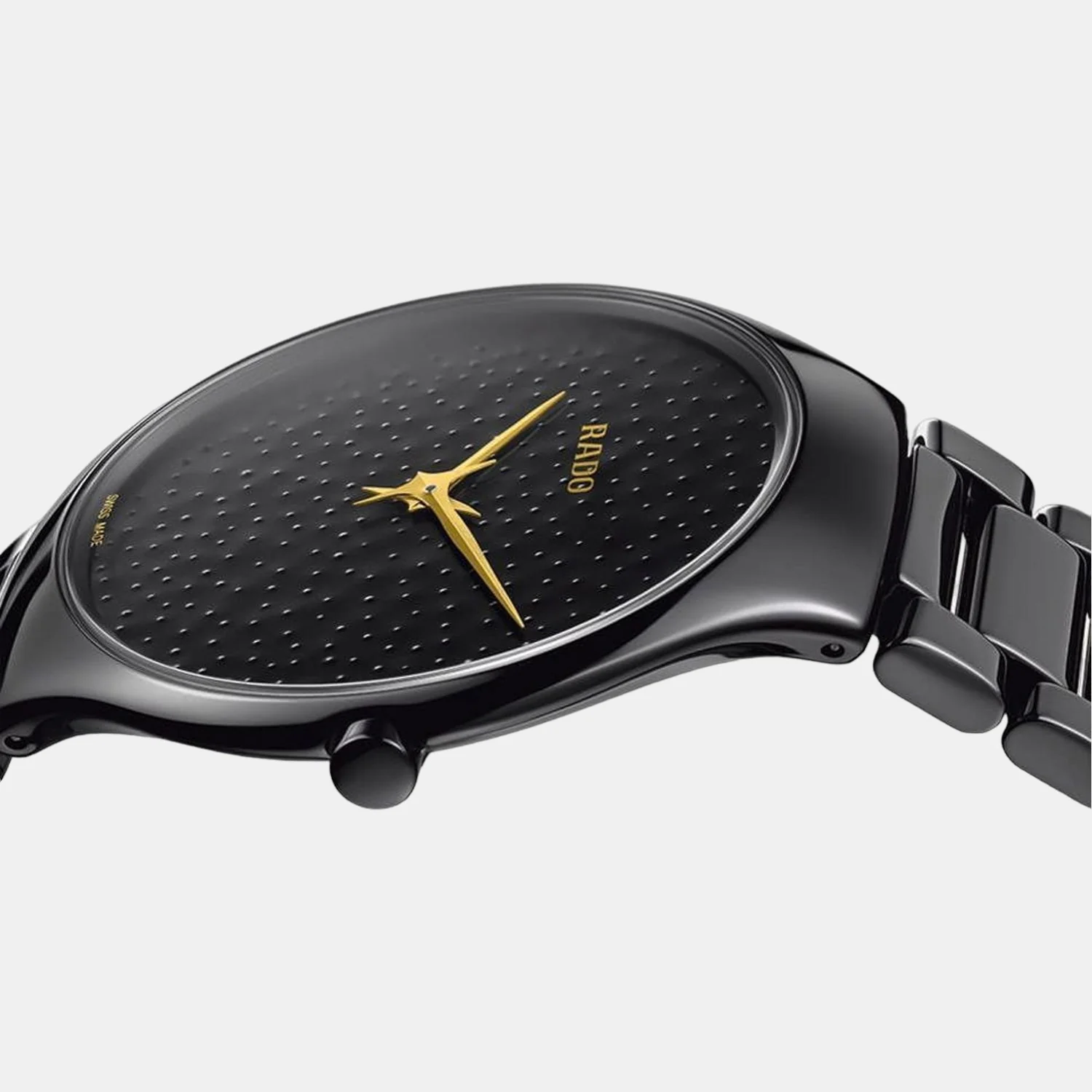True Thinline Unisex Quartz Black Dial Analog Ceramic Watch R27009192 - Image 4