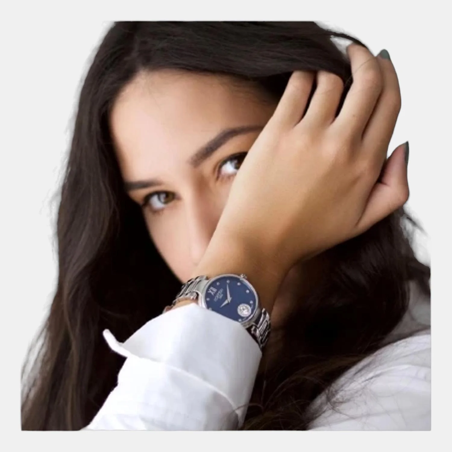 Aphrodite Women Quartz Blue Dial Analog Stainless Steel Watch 600843 41 49 50 - Image 3