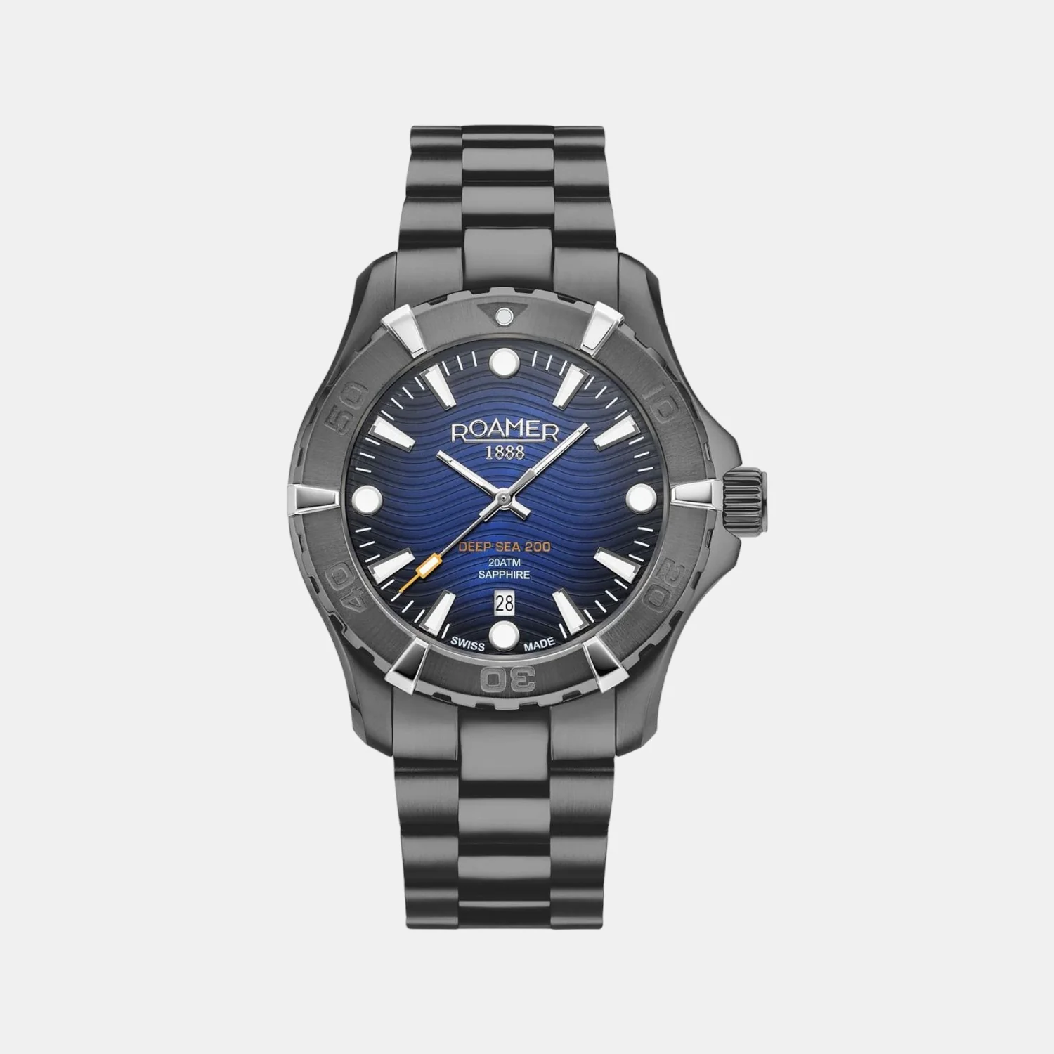 Deep Sea 200 Men Quartz Blue Dial Analog Stainless Steel Watch 860833 44 45 70 - Image 3