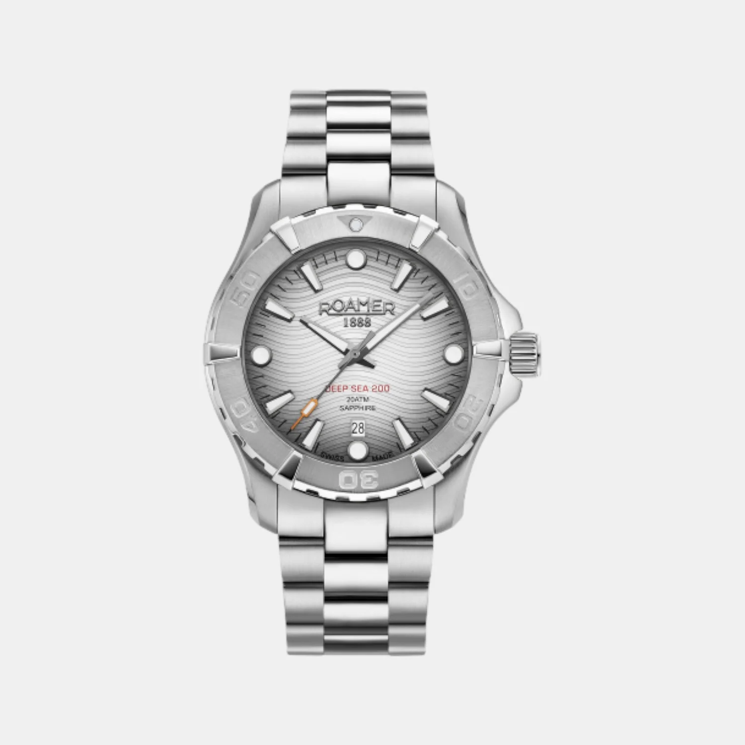 Deep Sea 200 Men Quartz Silver Dial Analog Stainless Steel Watch 860833 41 15 70