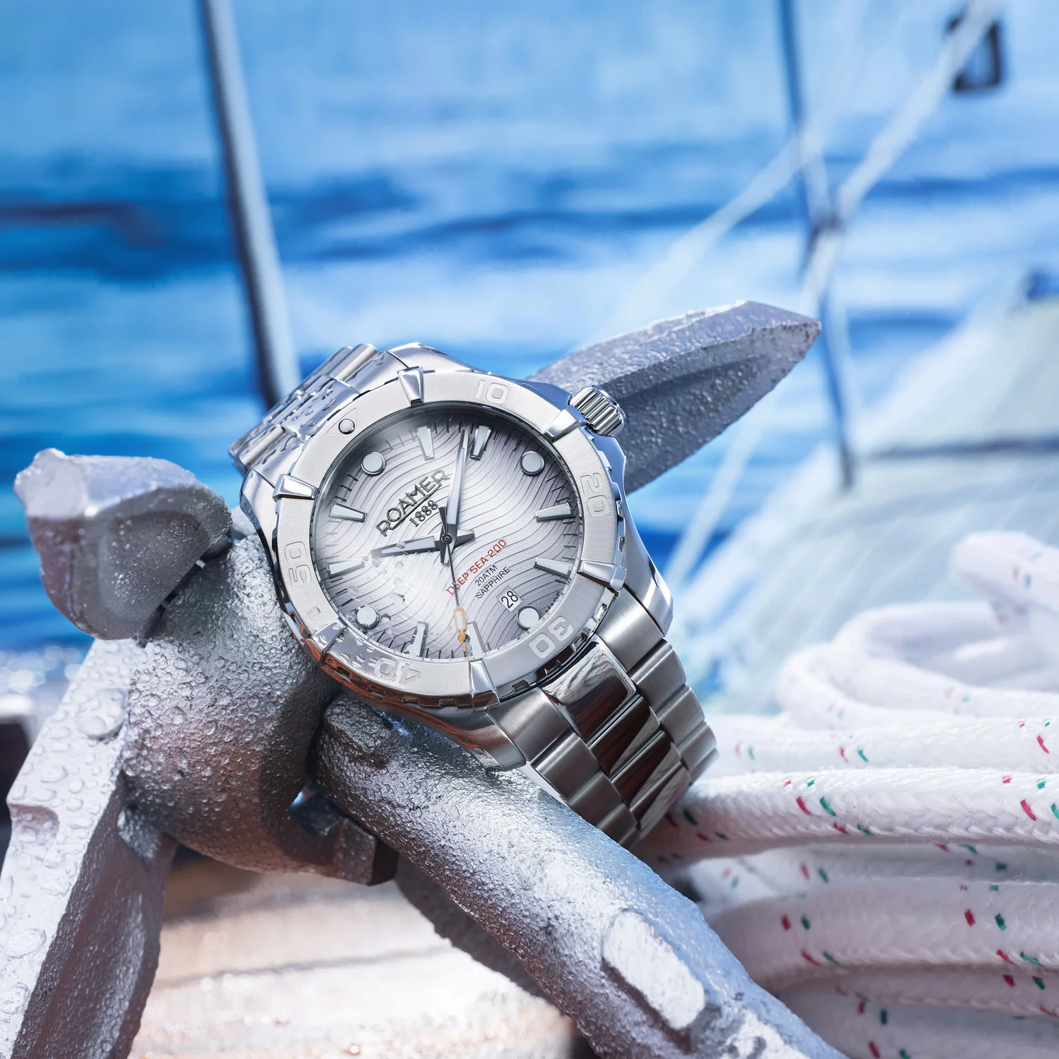 Deep Sea 200 Men Quartz Silver Dial Analog Stainless Steel Watch 860833 41 15 70 - Image 7