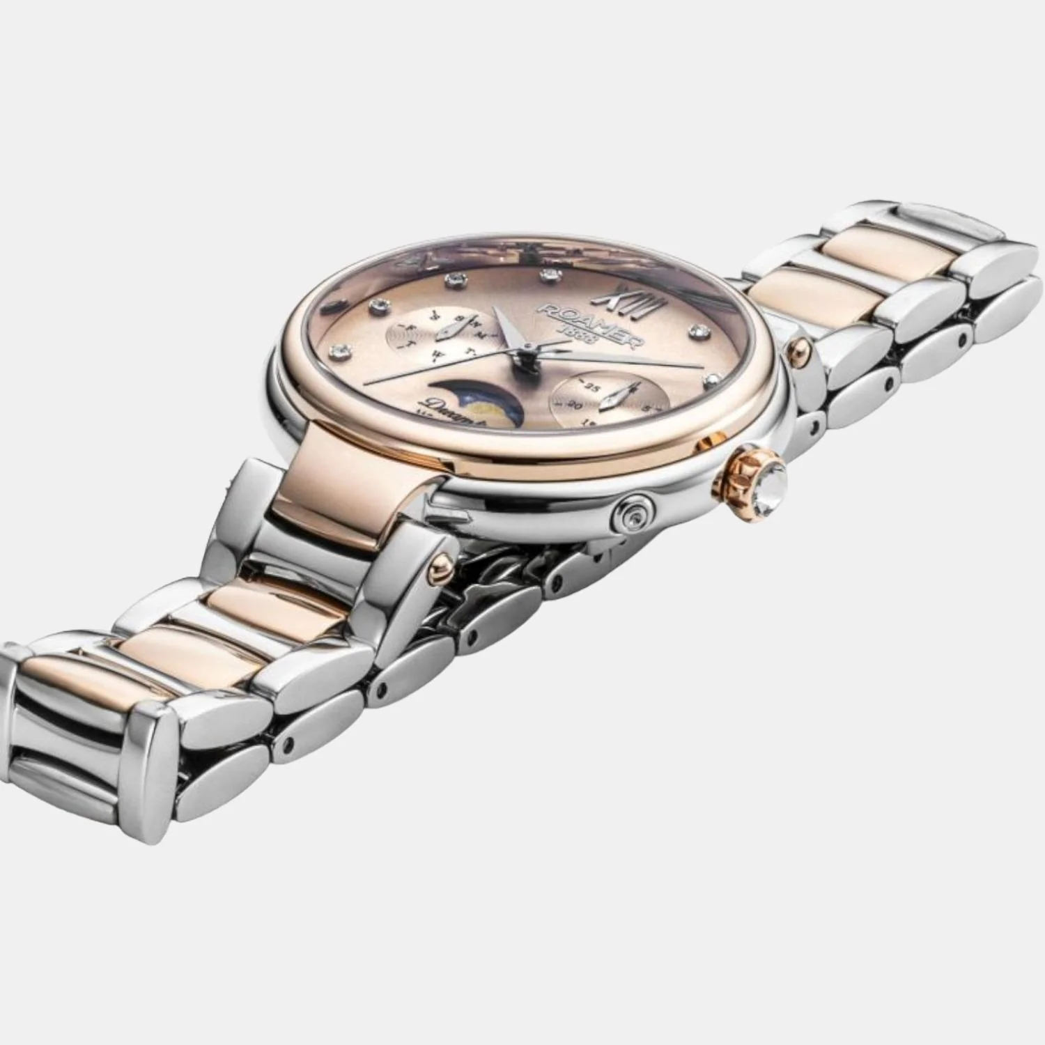 Dreamline Moonphase Women Quartz Rose Gold Dial Analog Stainless Steel Watch 858801 49 38 50 - Image 2