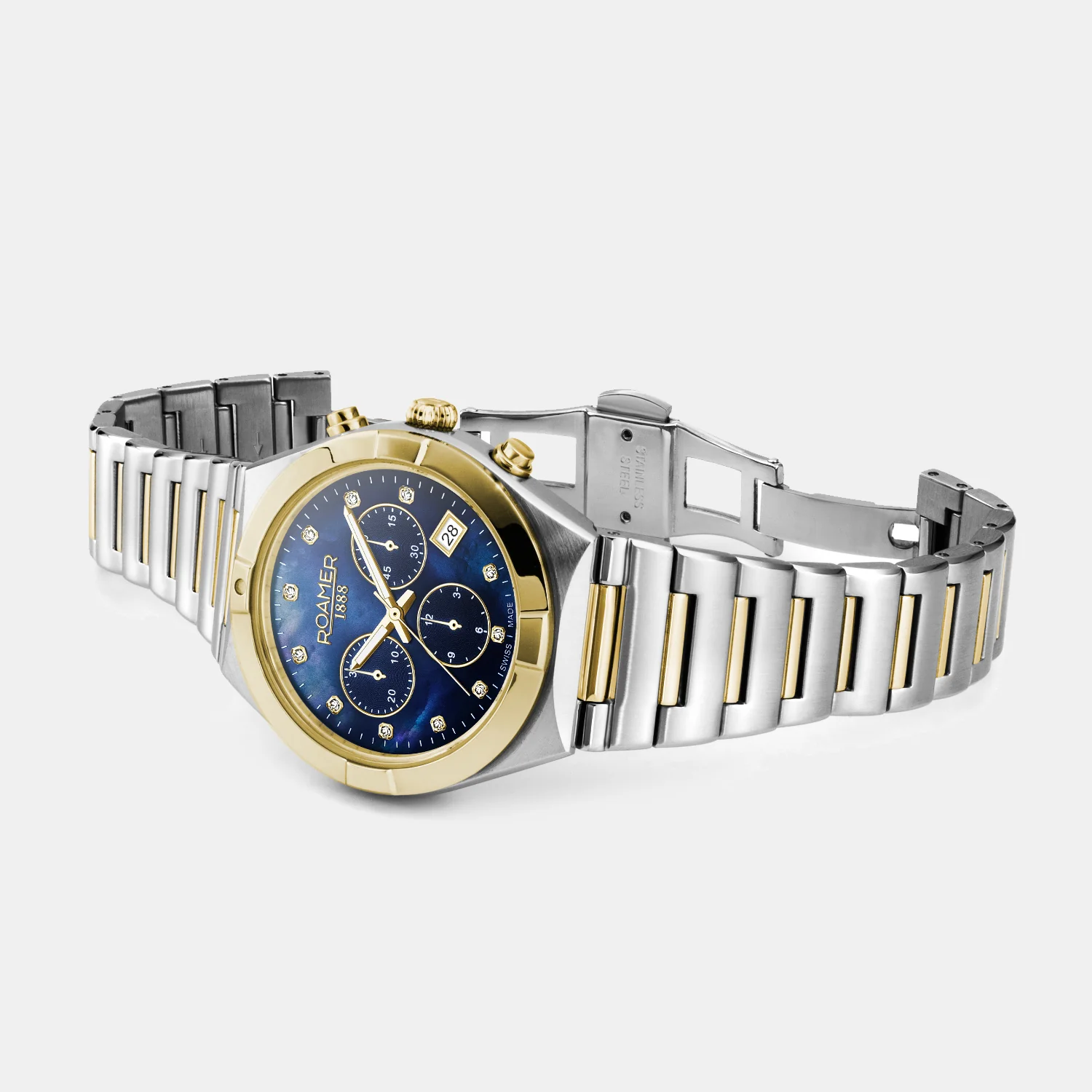 Eos Women Quartz Blue Mother Of Pearl Dial Chronograph Stainless Steel Watch 987837 47 40 20 - Image 4