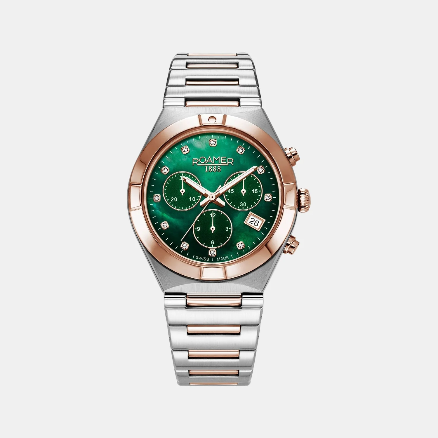 Eos Women Quartz Green Mother Of Pearl Dial Chronograph Stainless Steel Watch 987837 49 70 20 - Image 2