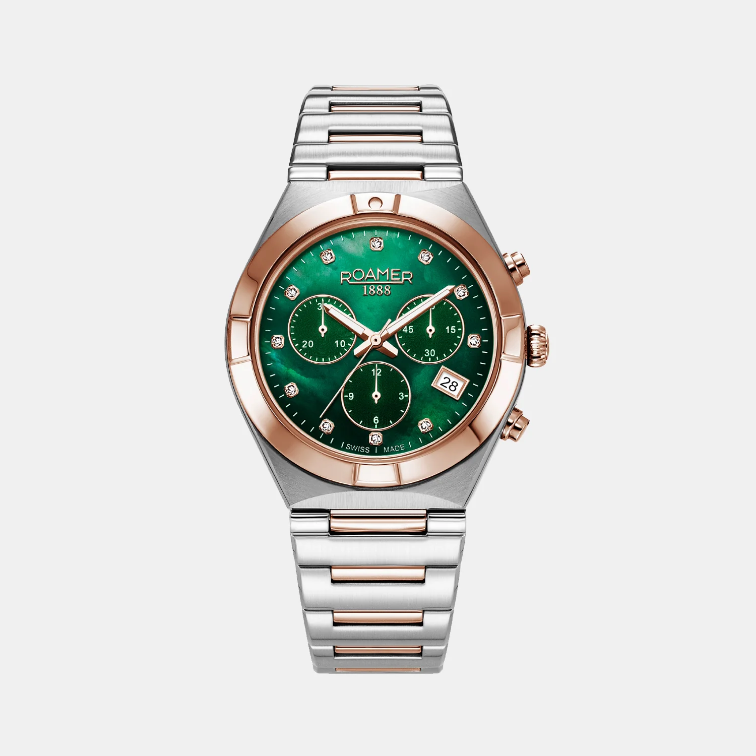 Eos Women Quartz Green Mother Of Pearl Dial Chronograph Stainless Steel Watch 987837 49 70 20 - Image 3